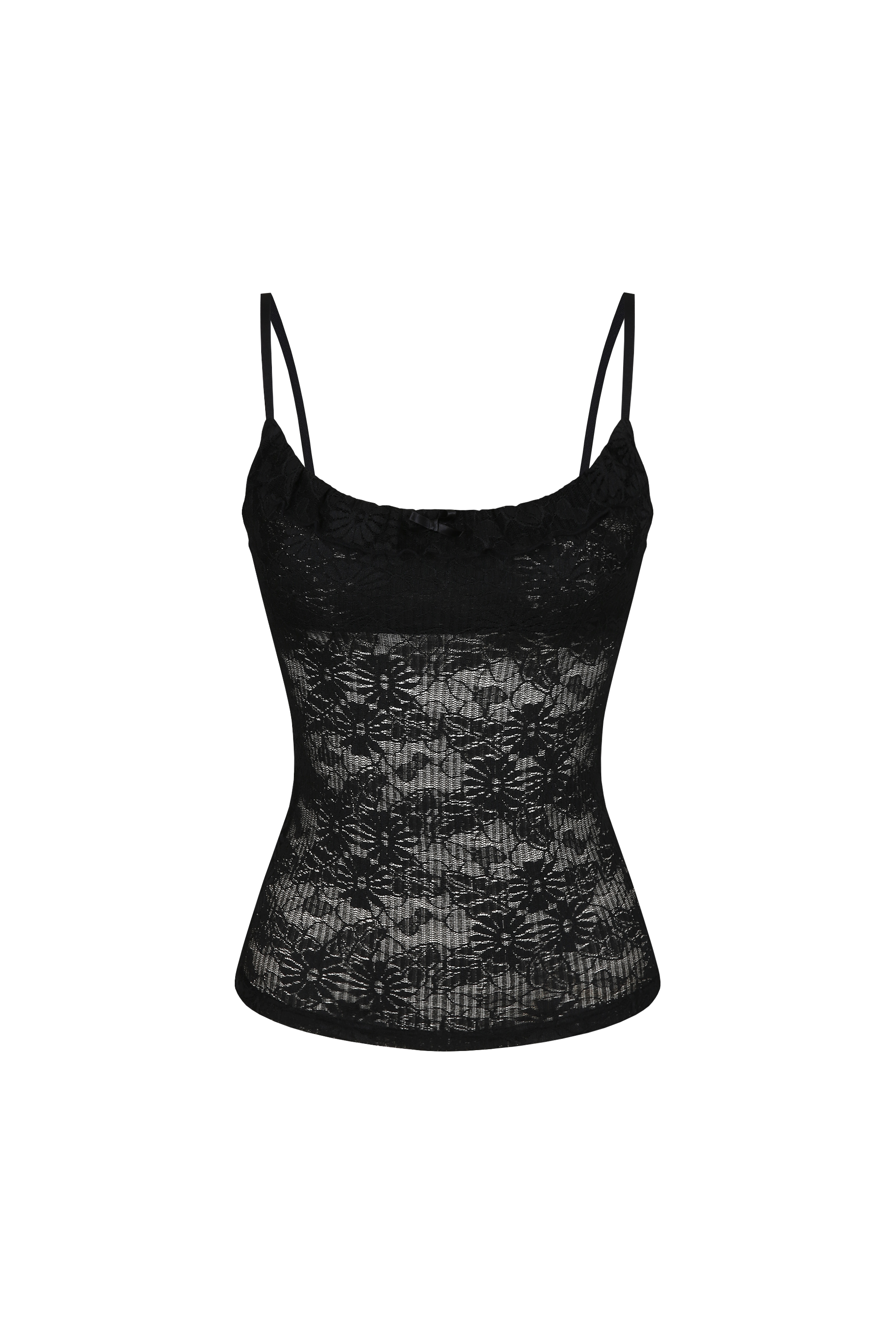 Lace Seethrough Top Black