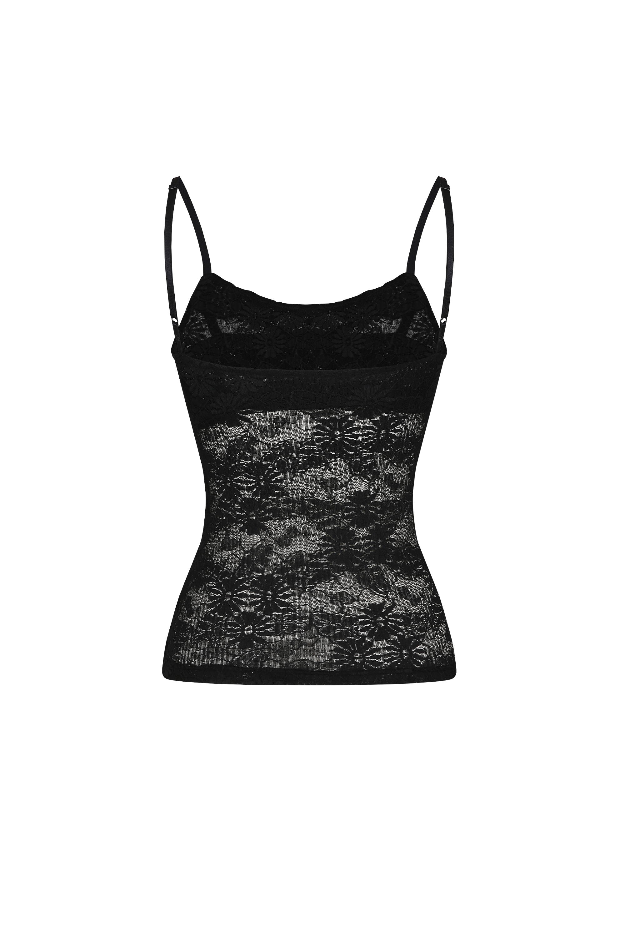 Lace Seethrough Top Black