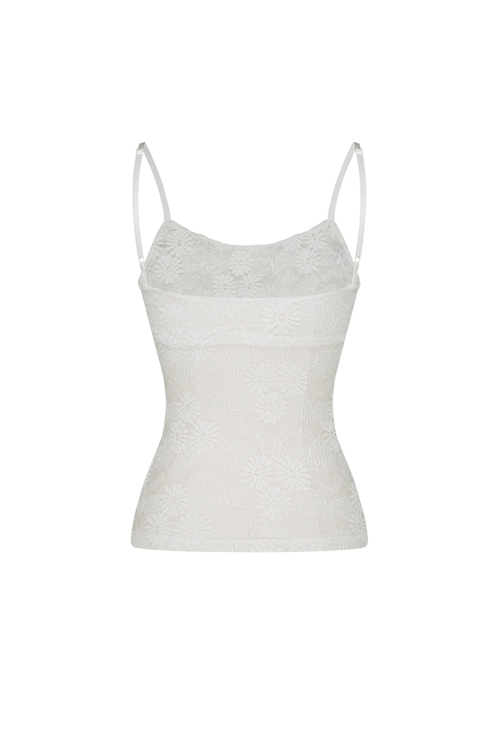 Lace Seethrough Top Ivory