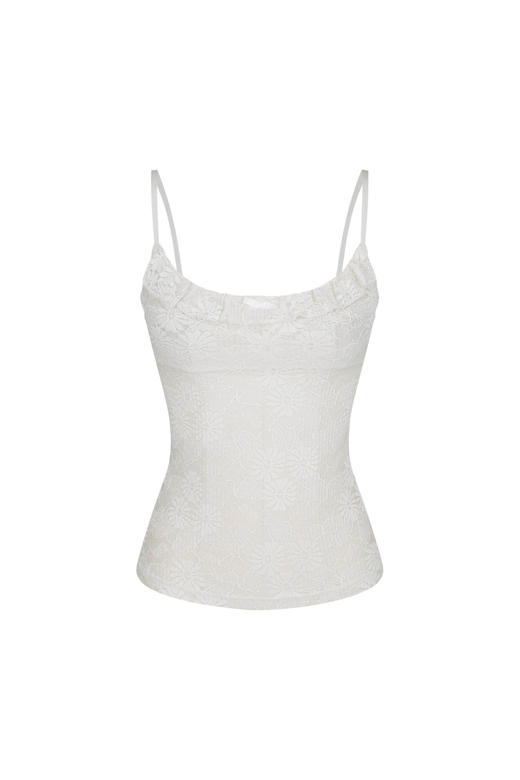 Lace Seethrough Top Ivory
