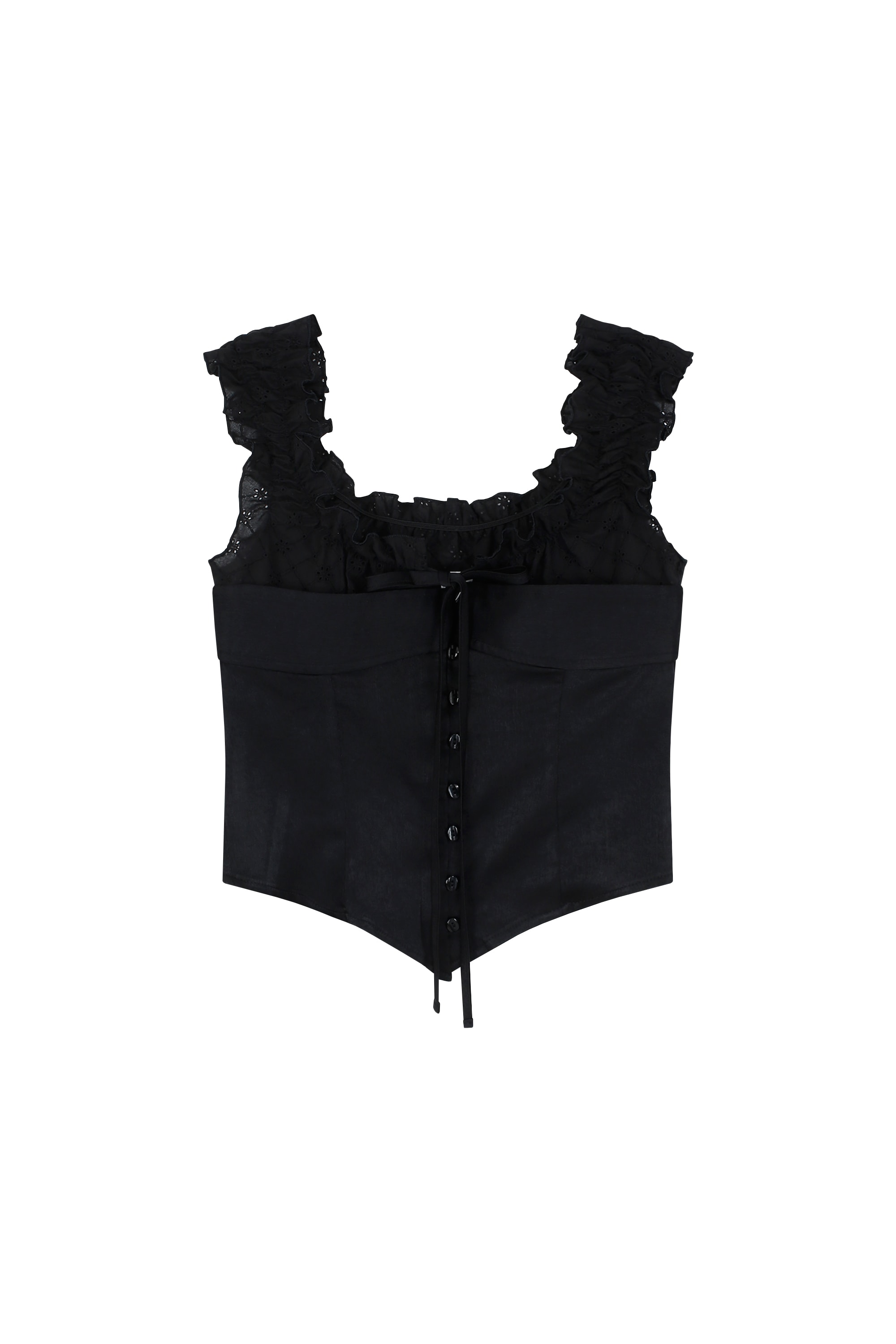 Lace Layered Sleeveless Black