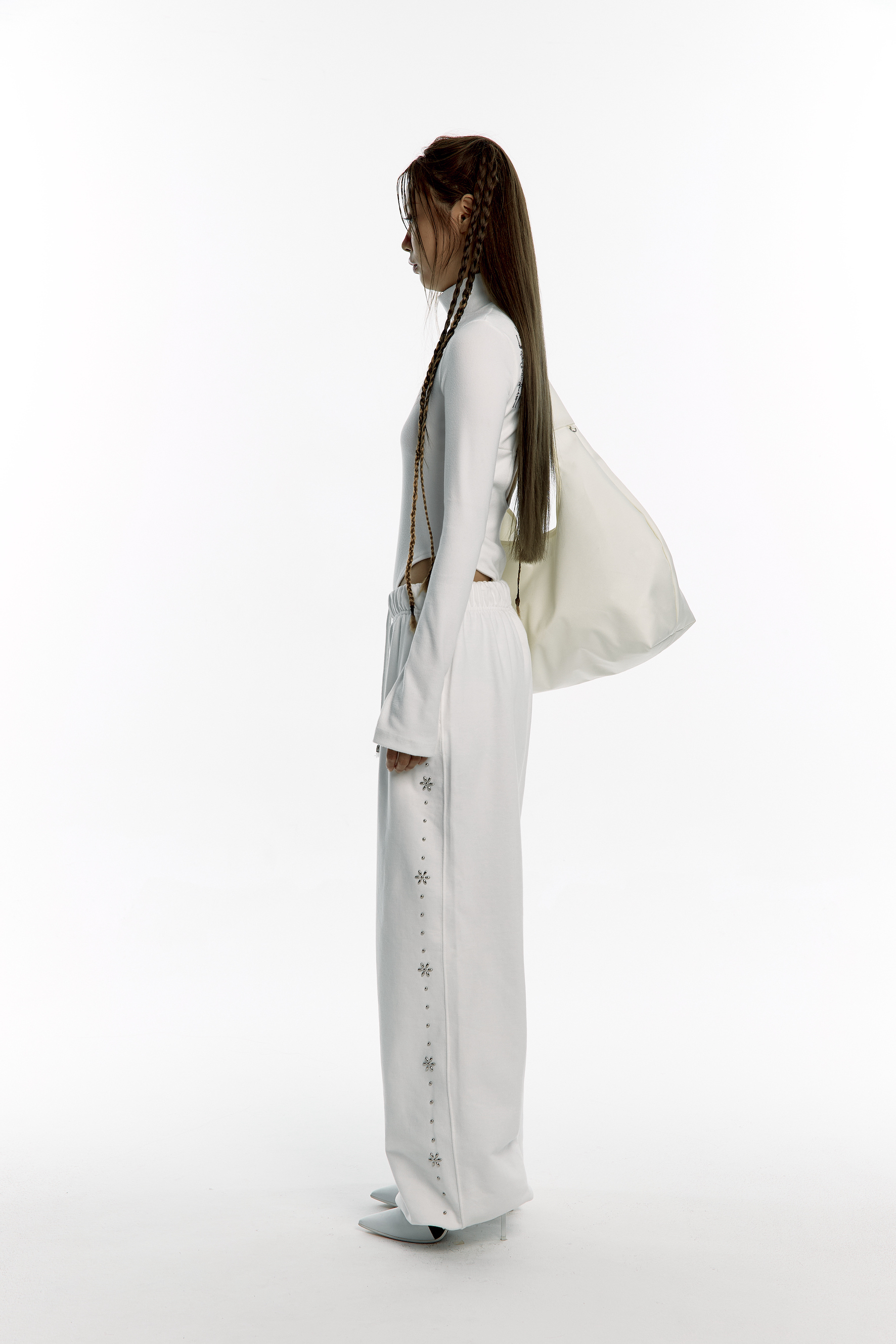 Kashiko Comfy : Monk Trousers White