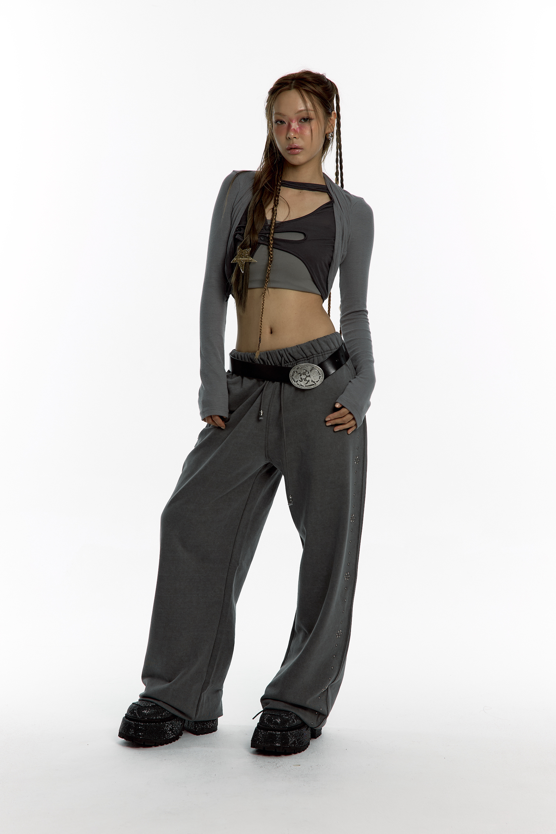 Kashiko Comfy : Monk Trousers Charcoal