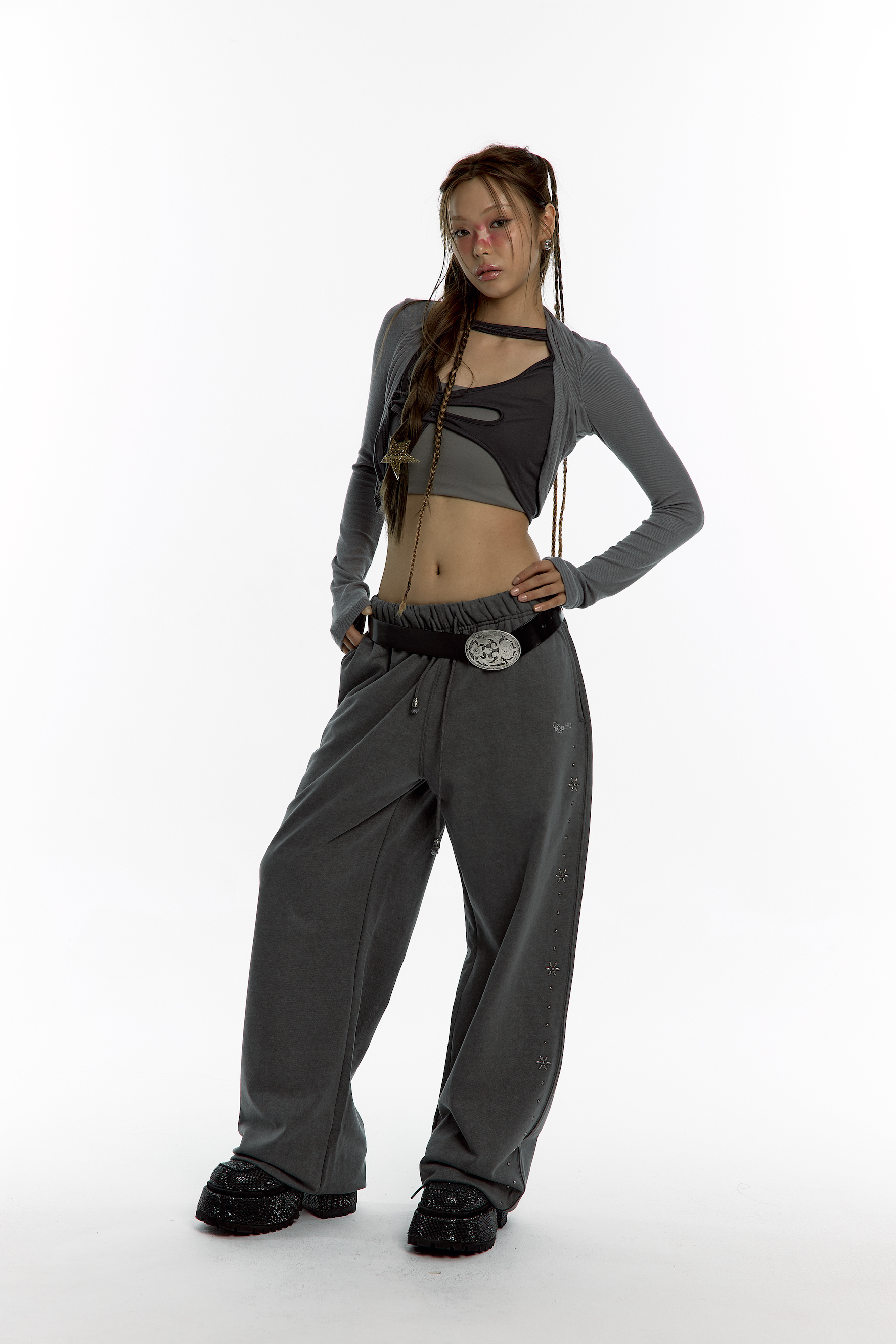 Kashiko Comfy : Monk Trousers Charcoal