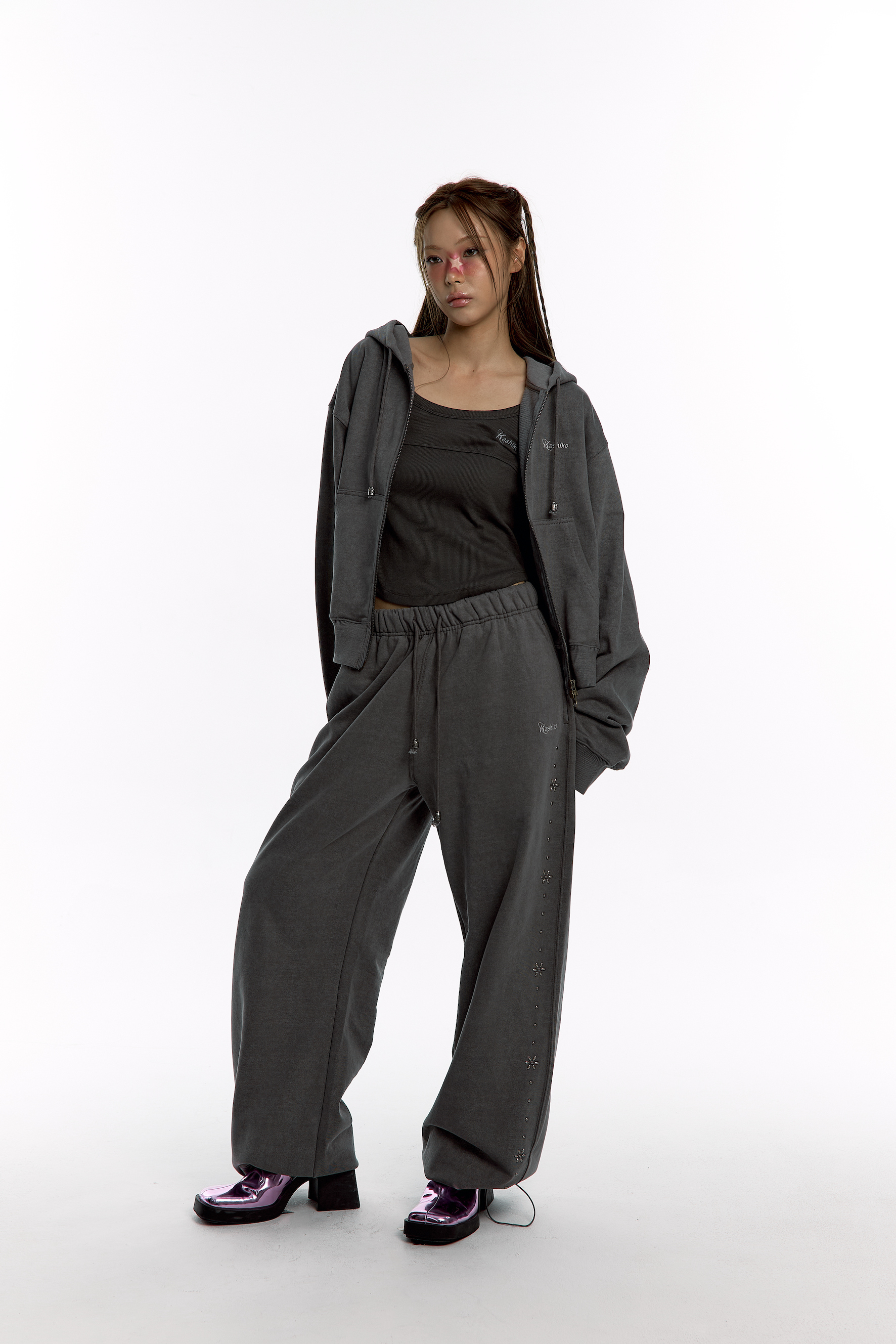 Kashiko Comfy : Monk Trousers Charcoal