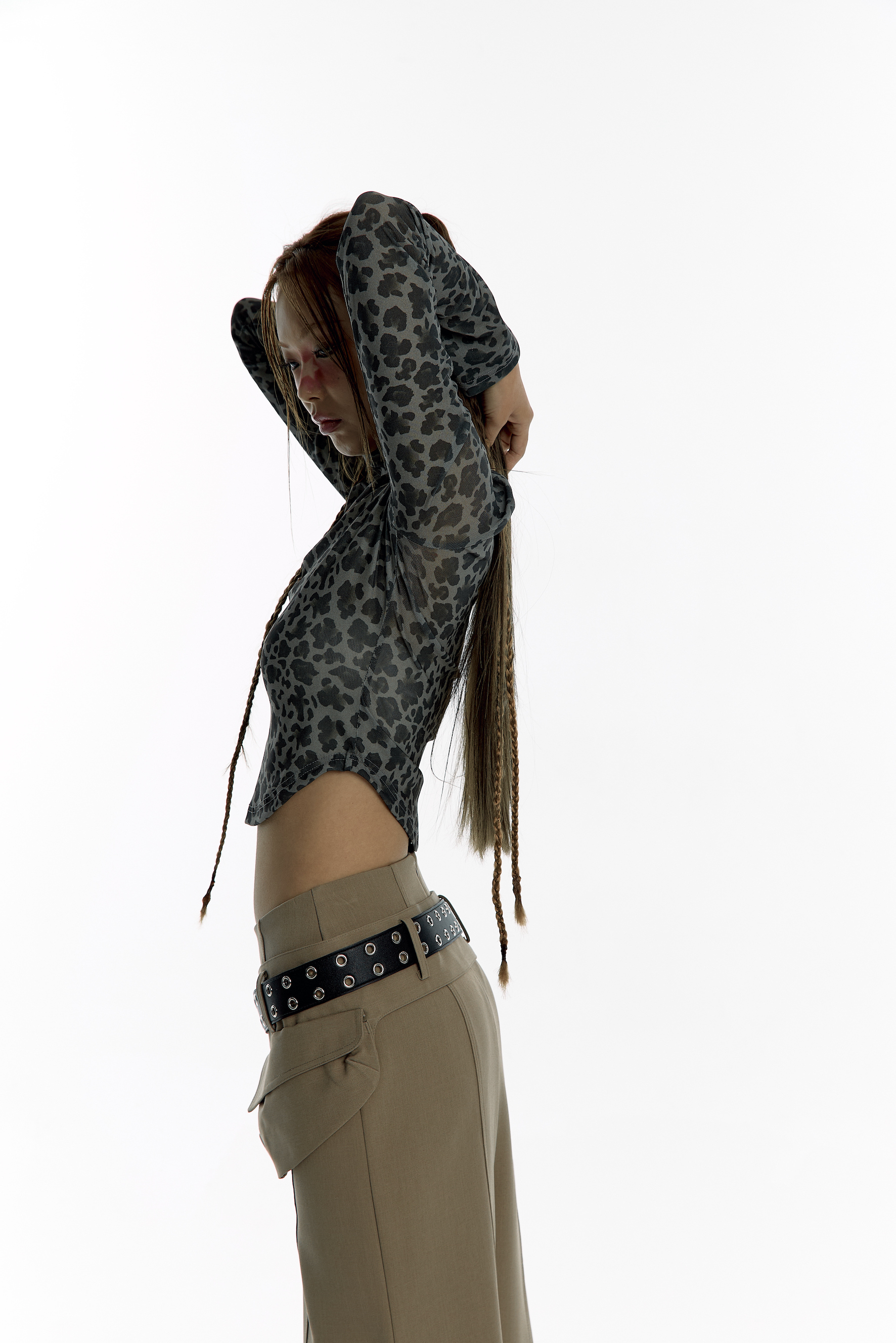 Pocket Belt Long Skirt Beige