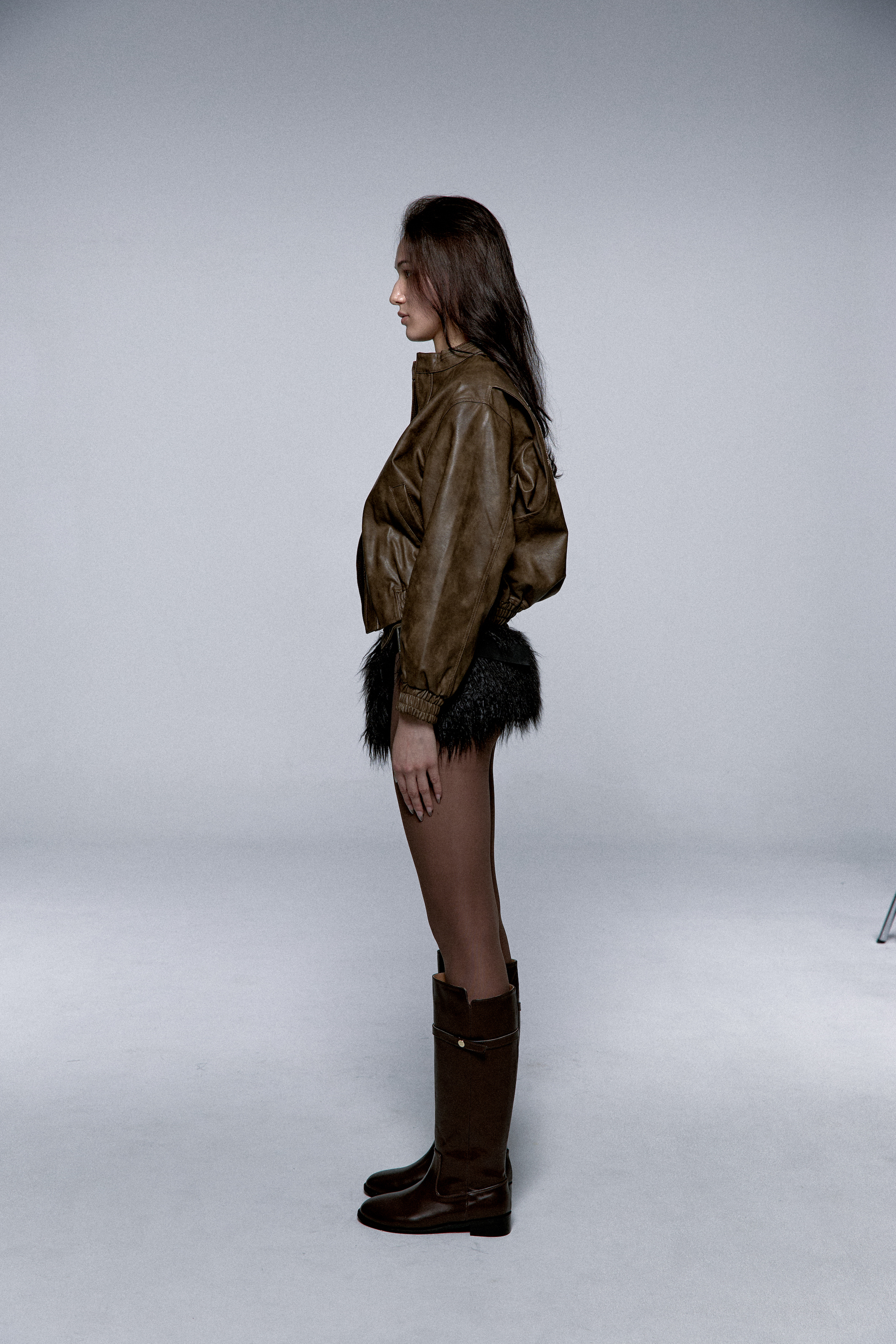 Yantra Faux Leather jacket Brown