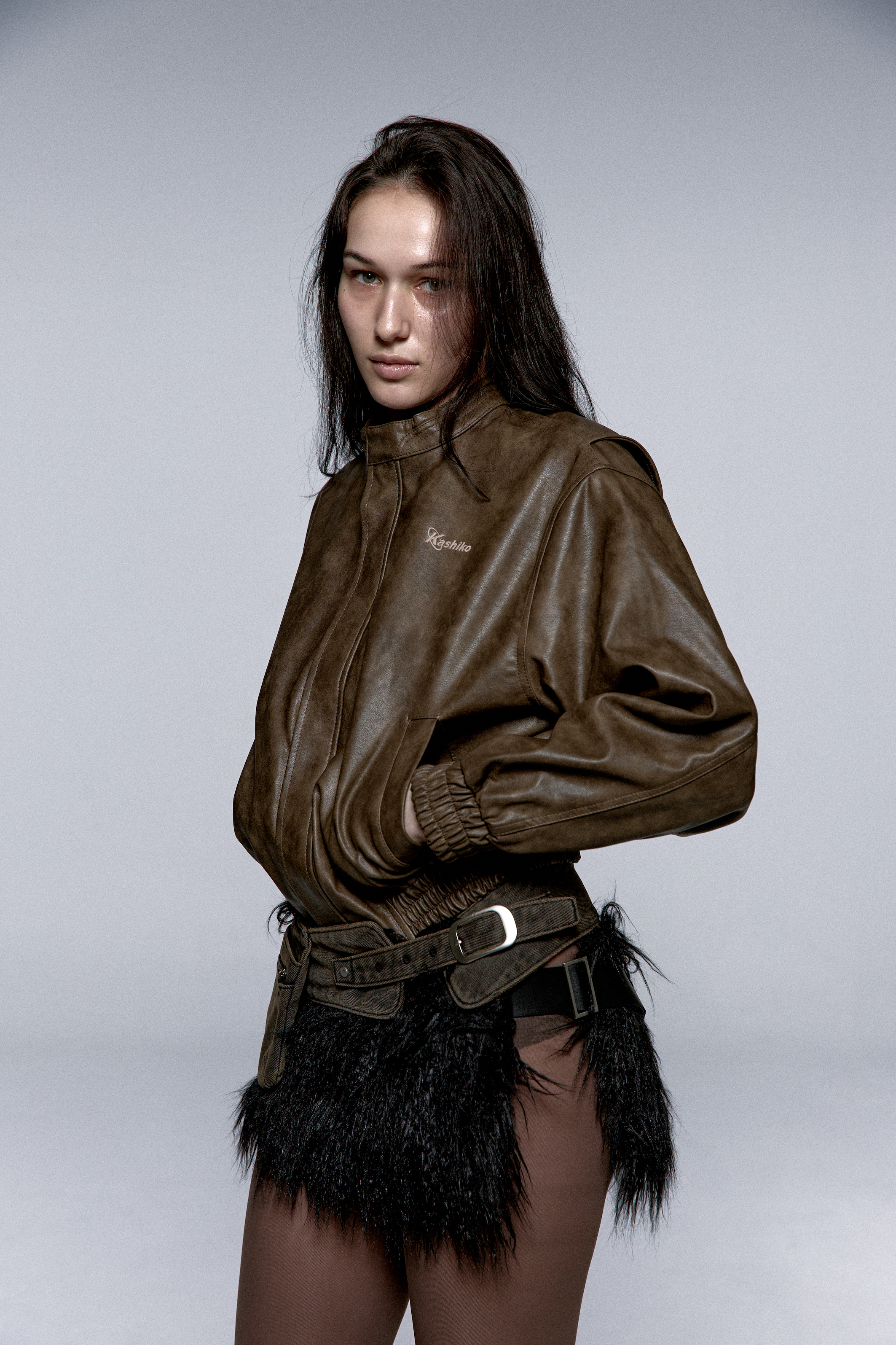 Yantra Faux Leather jacket Brown