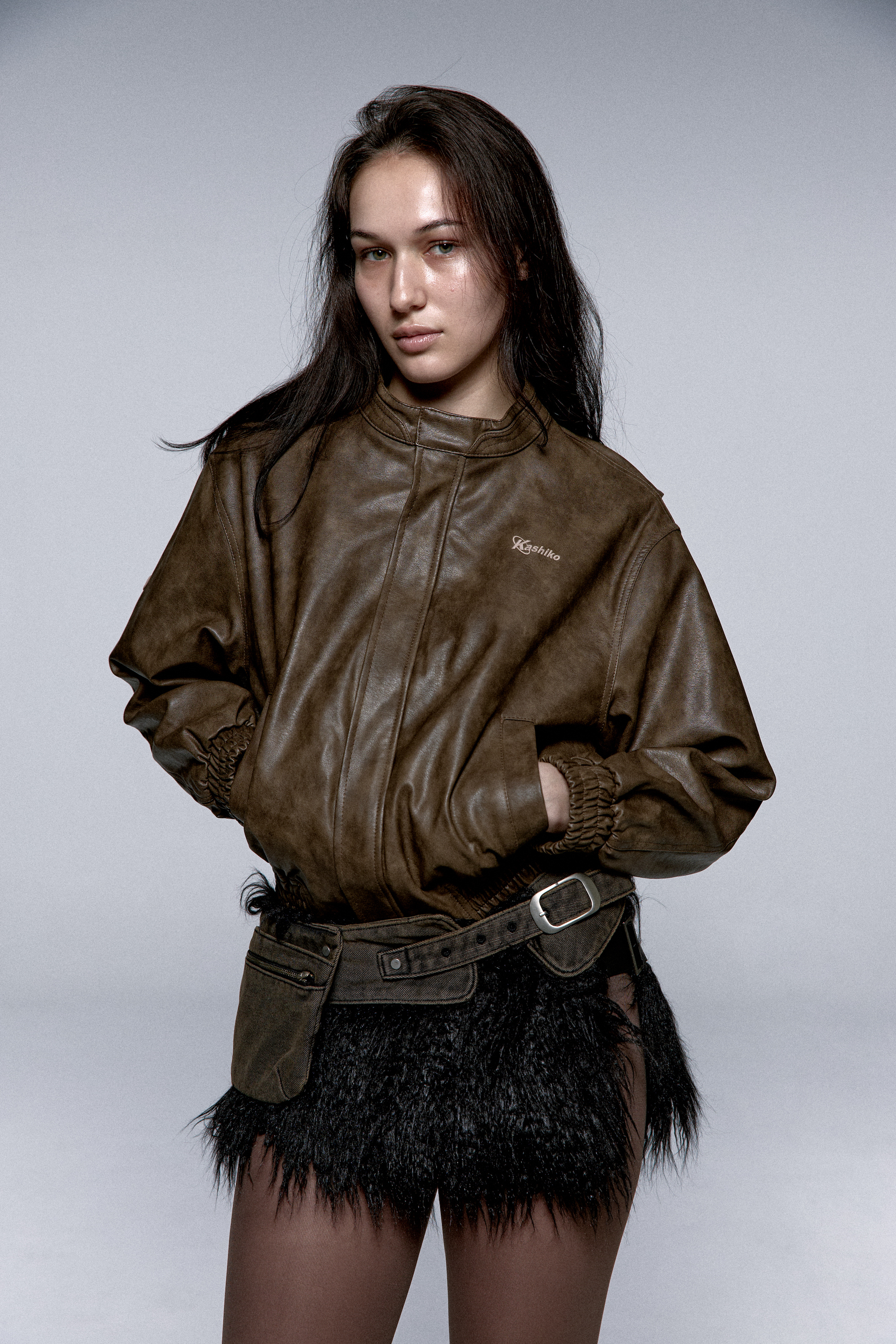Yantra Faux Leather jacket Brown