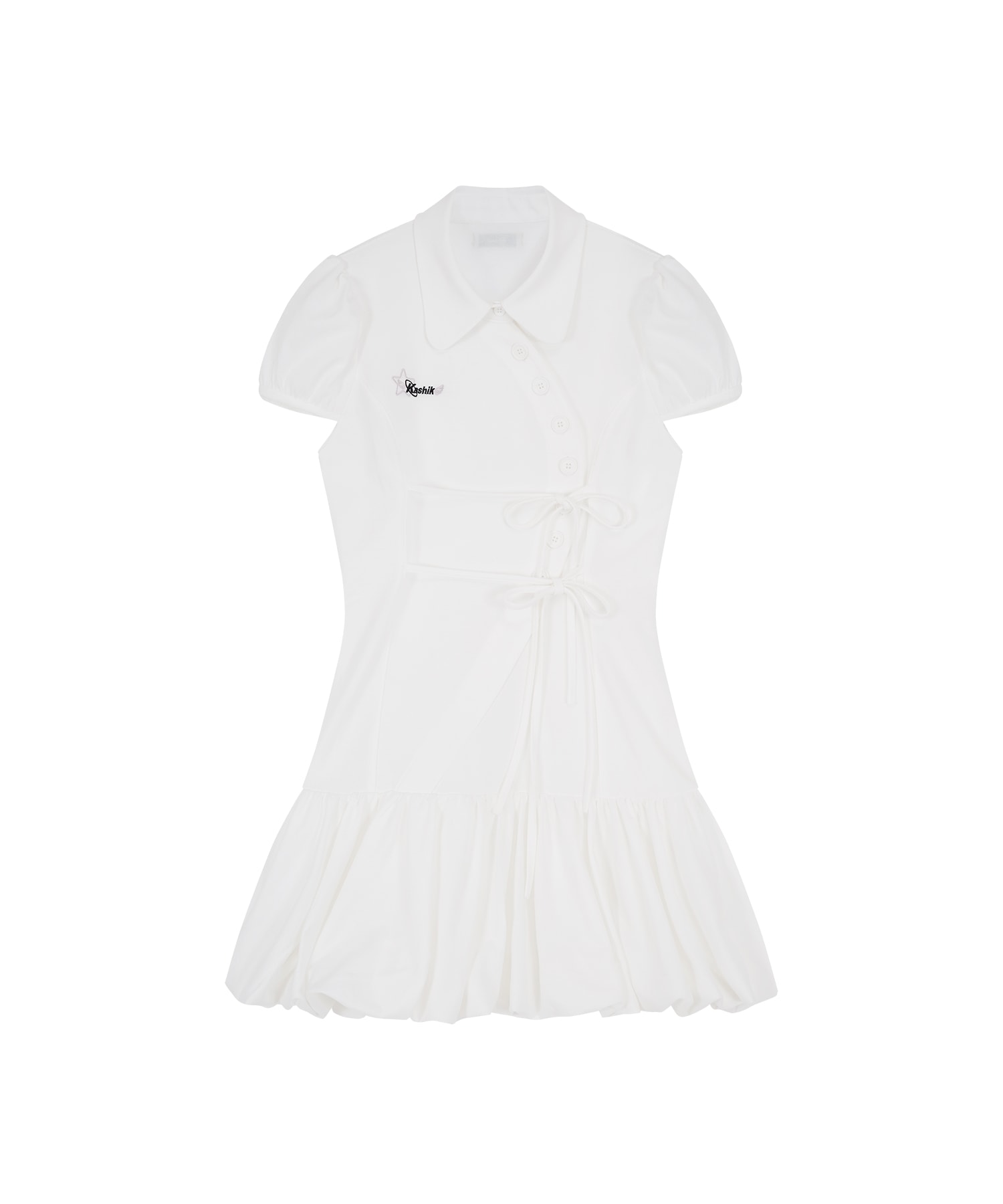 Puff Preppy Mini Dress White