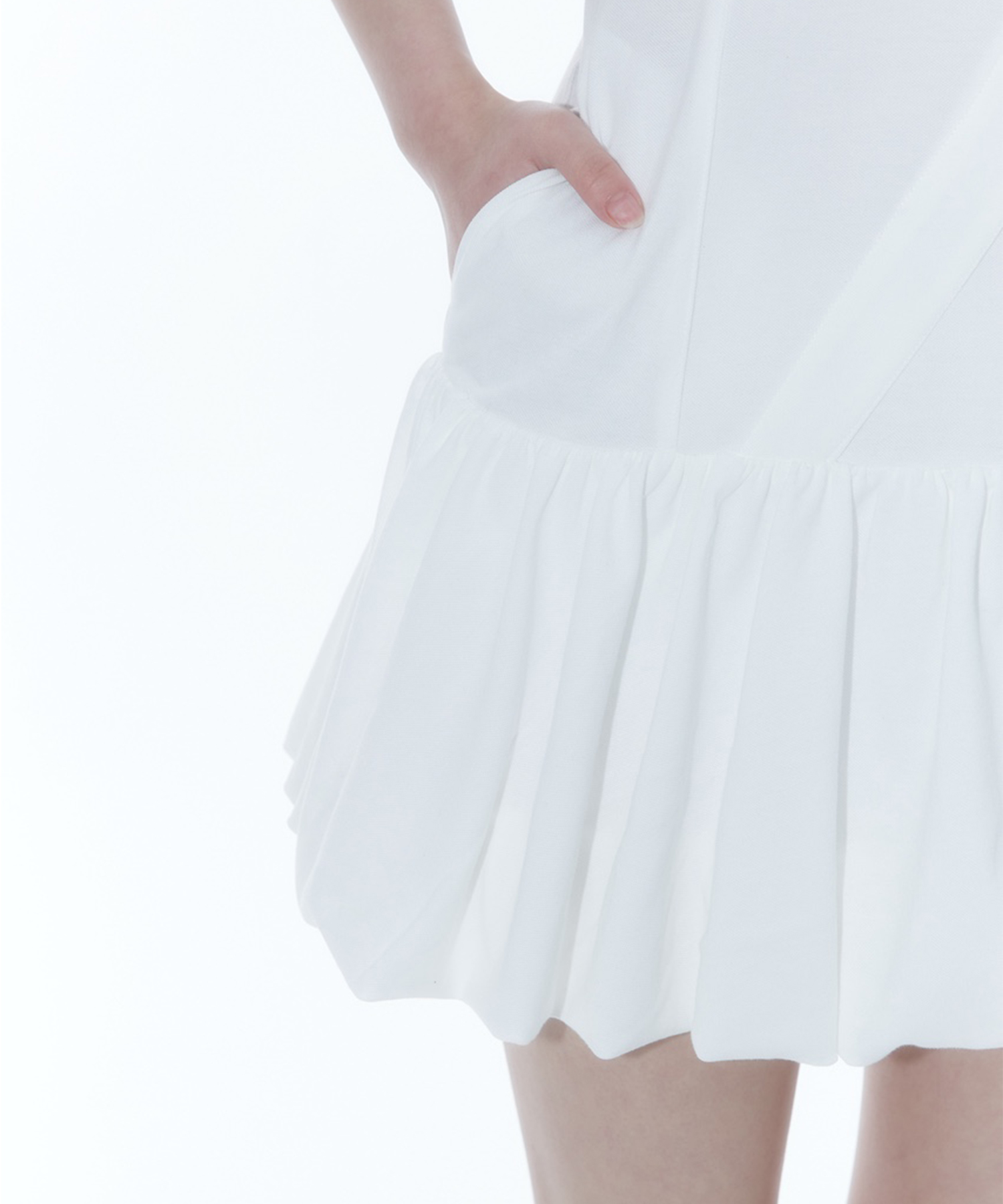 Puff Preppy Mini Dress White