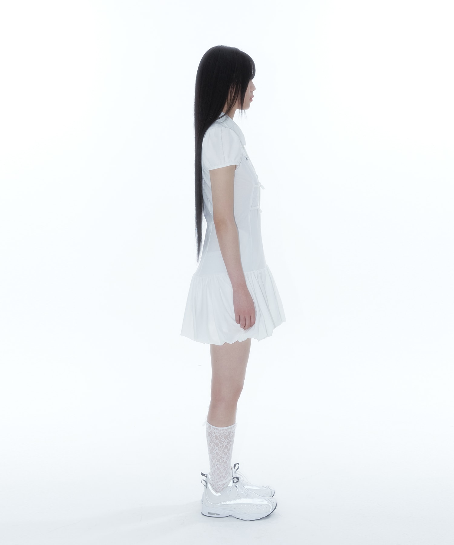 Puff Preppy Mini Dress White