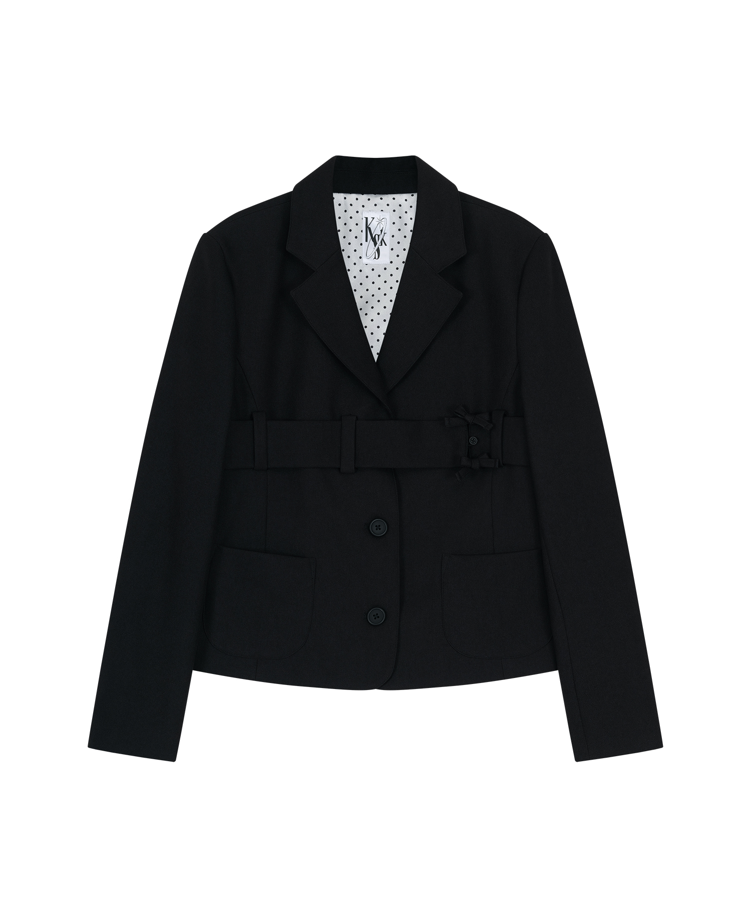 Classic A-Line Ribbon Coat MAELIS BOW-COLLAR CAPELESS LONG COAT 