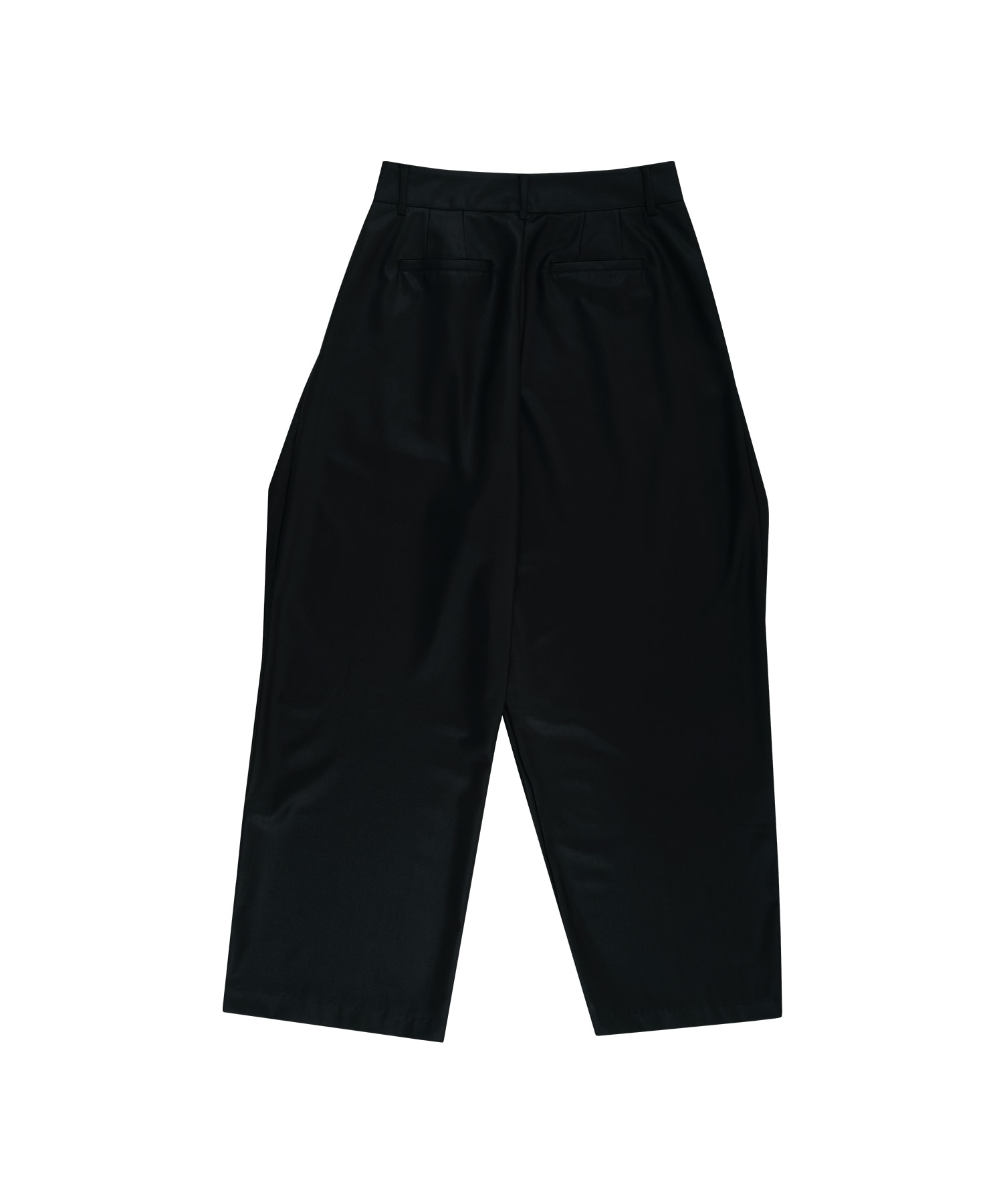 Pintuck Asymmetric Trousers Black
