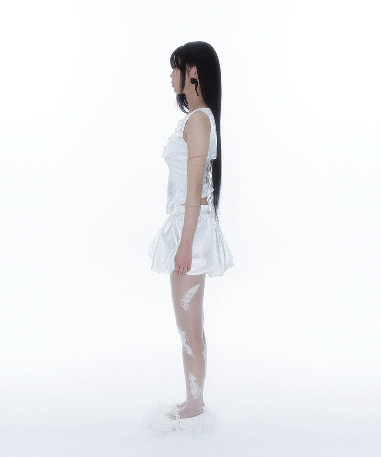 Fairy Ribbon Bubble Skirt White