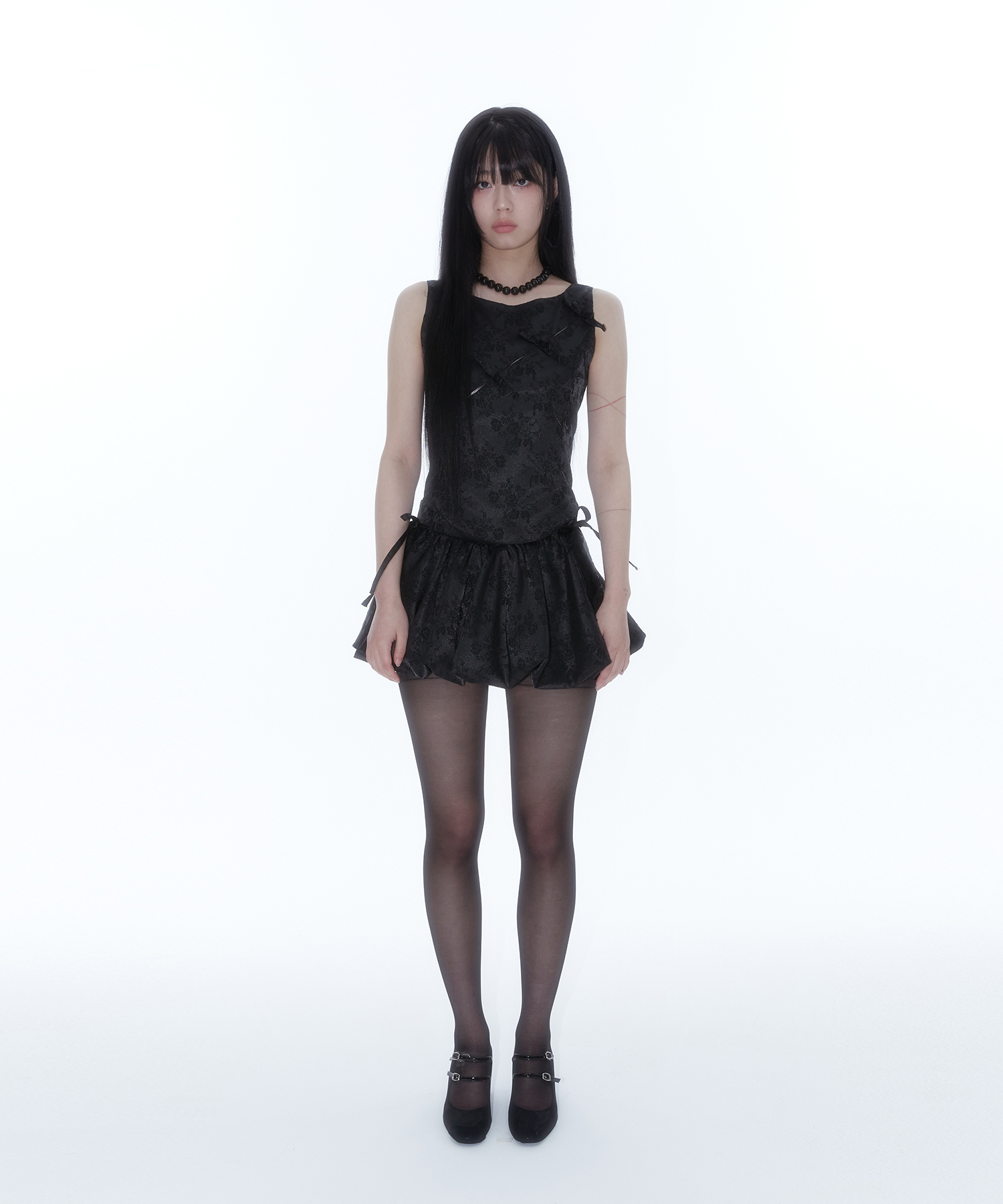 Fairy Ribbon Bubble Skirt Black