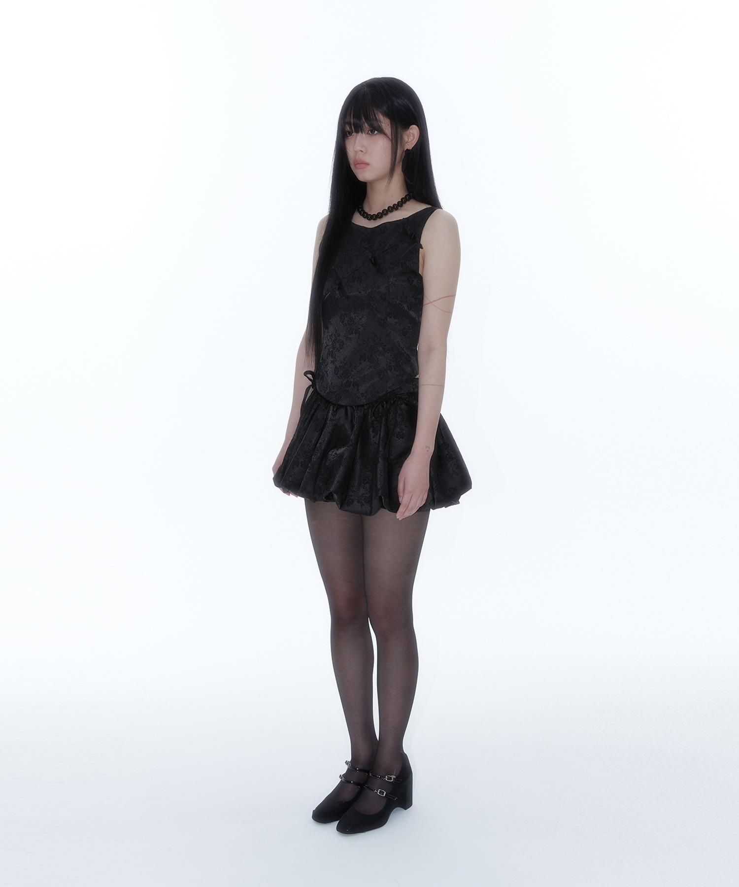Fairy Ribbon Bubble Skirt Black