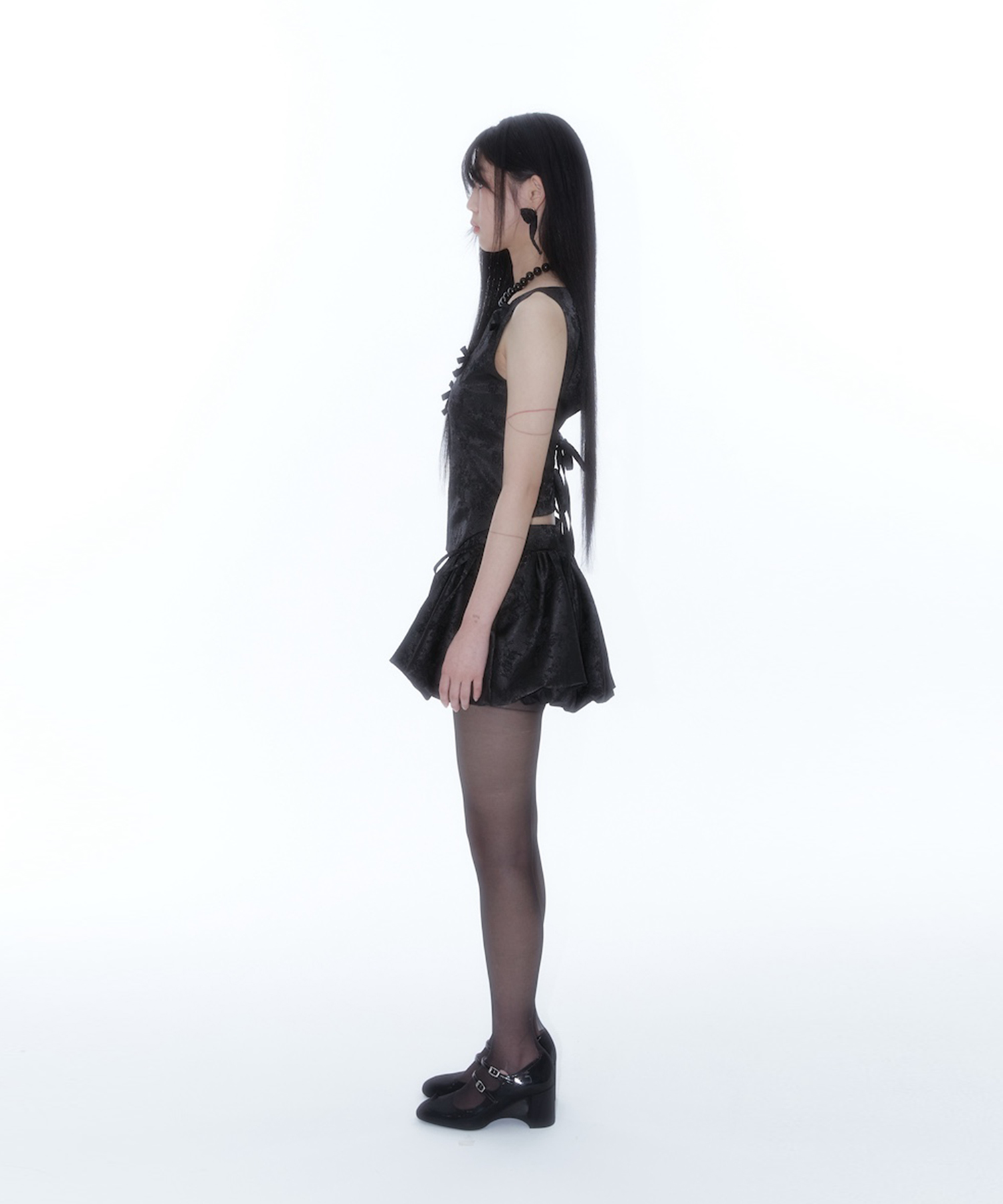 Fairy Ribbon Bubble Skirt Black