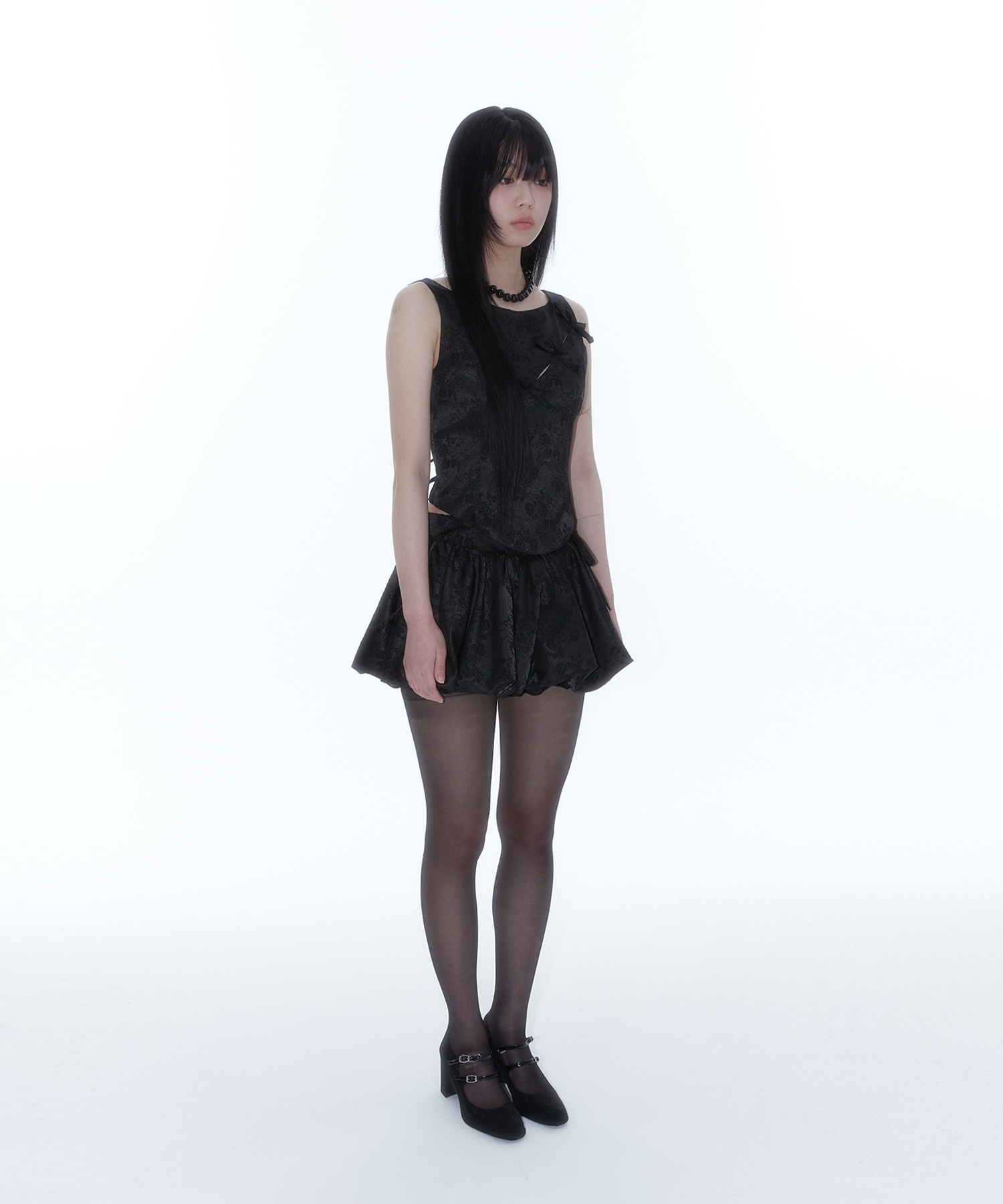 Fairy Ribbon Bubble Skirt Black