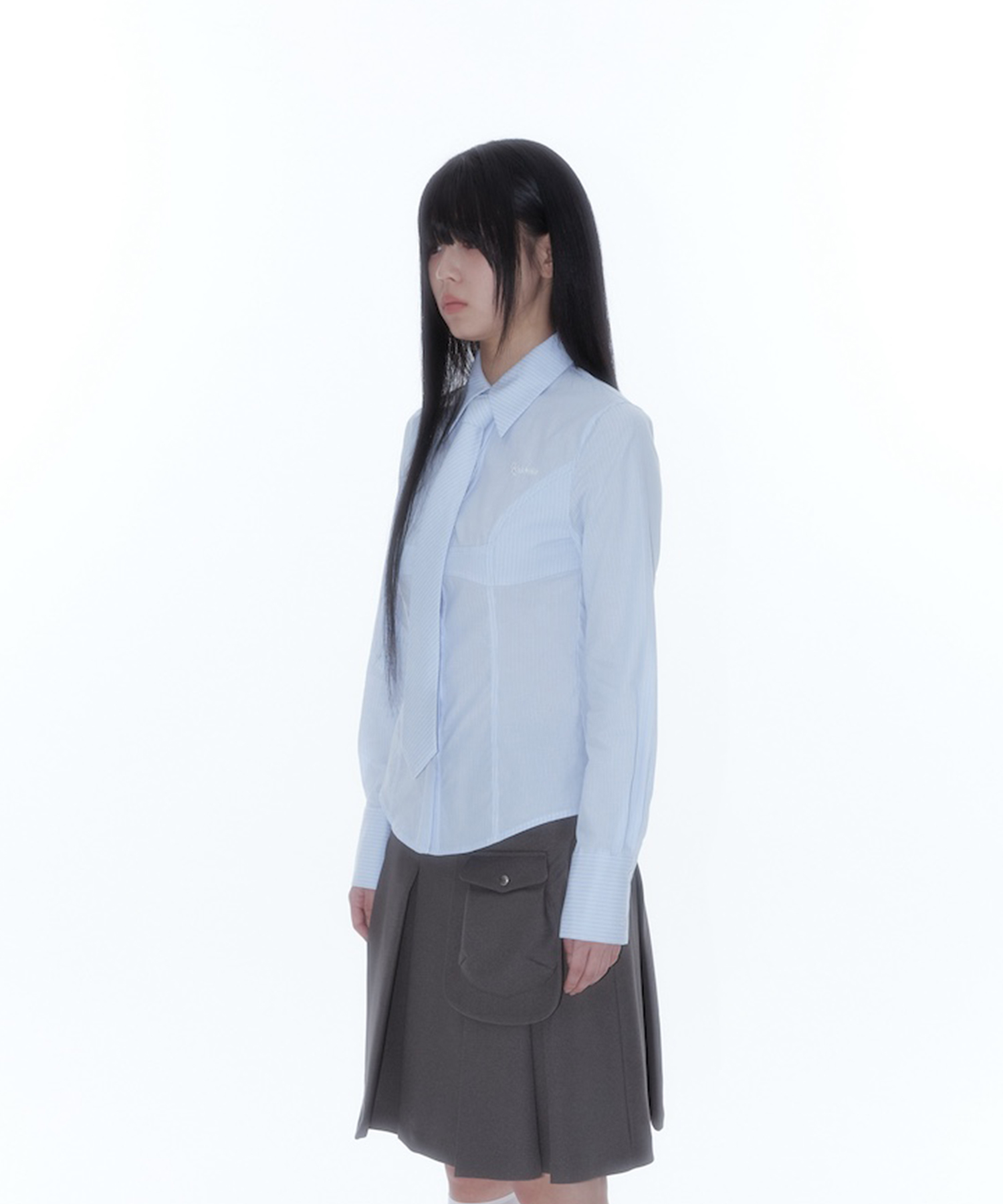 Slim Corset Shirts Blue