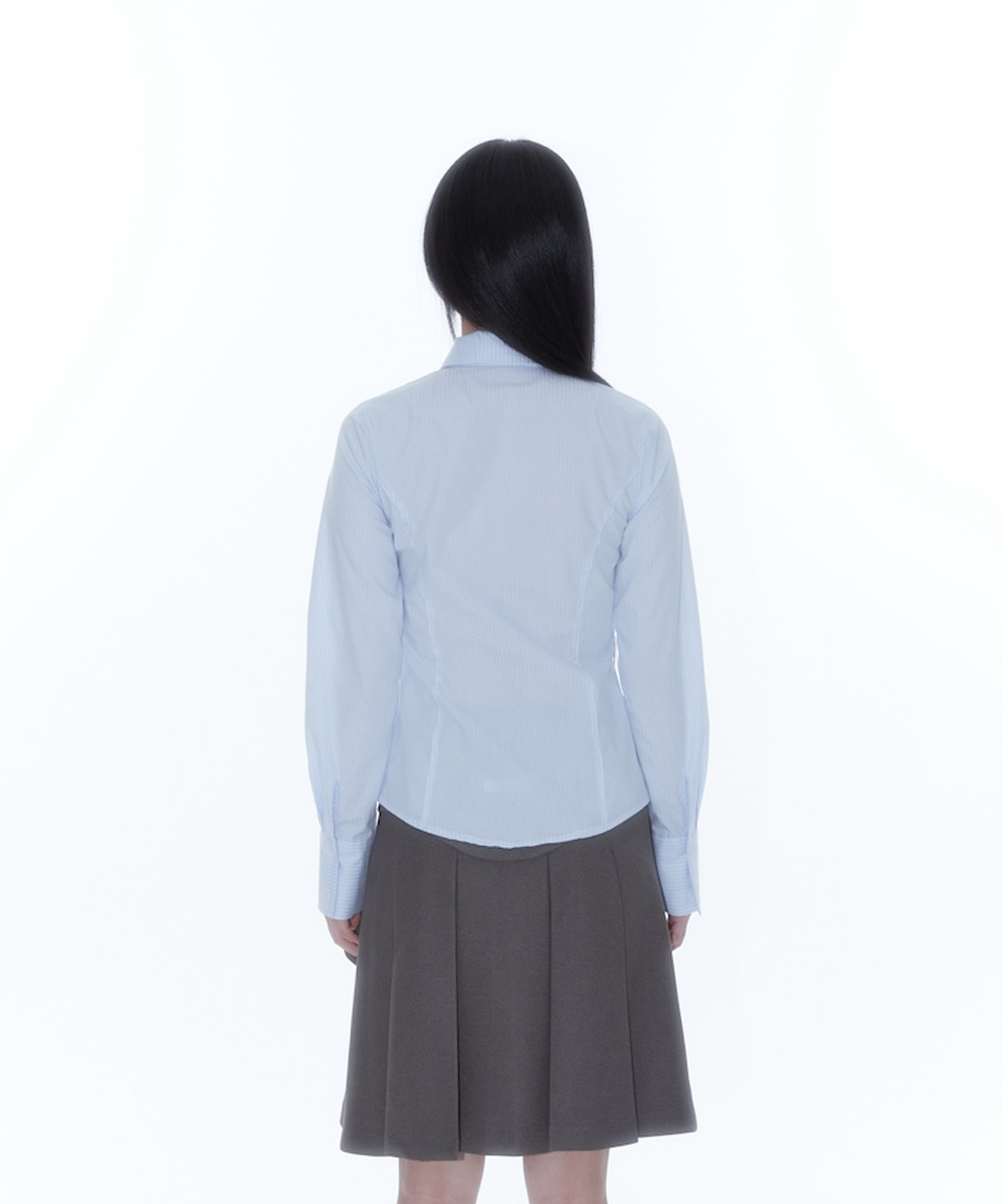 Slim Corset Shirts Blue