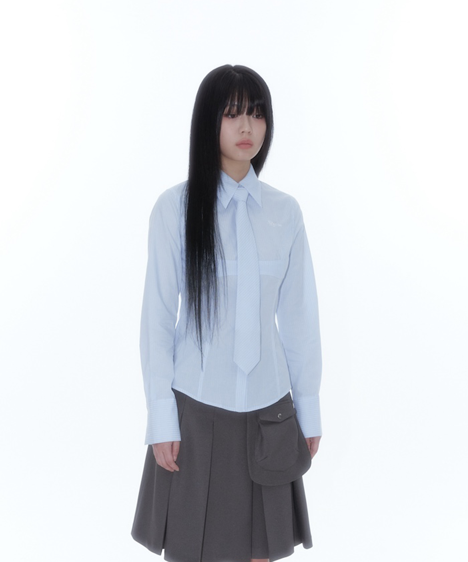 Slim Corset Shirts Blue