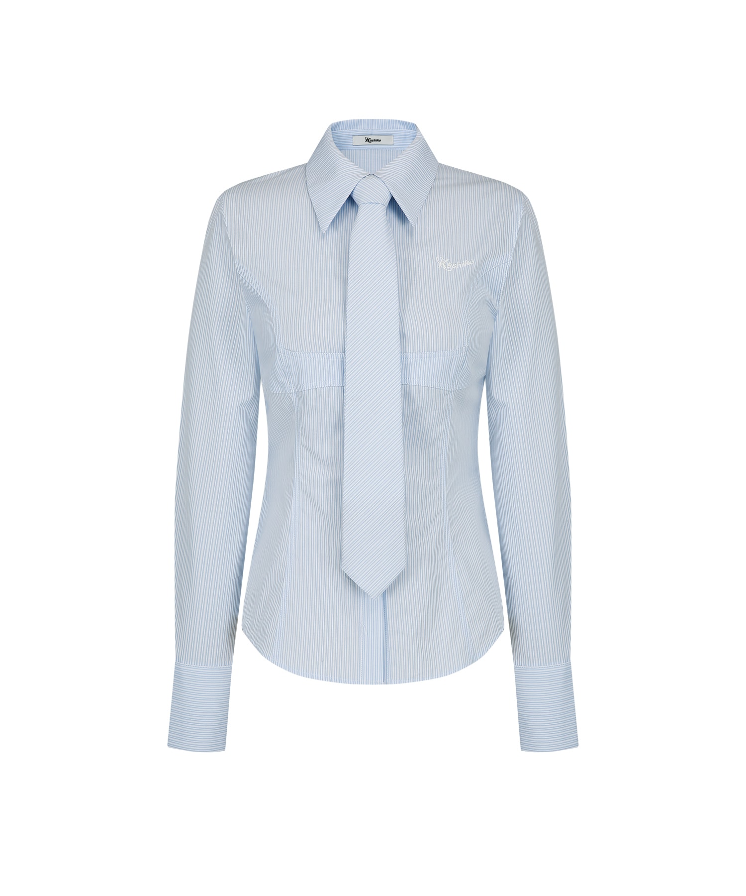 Slim Corset Shirts Blue