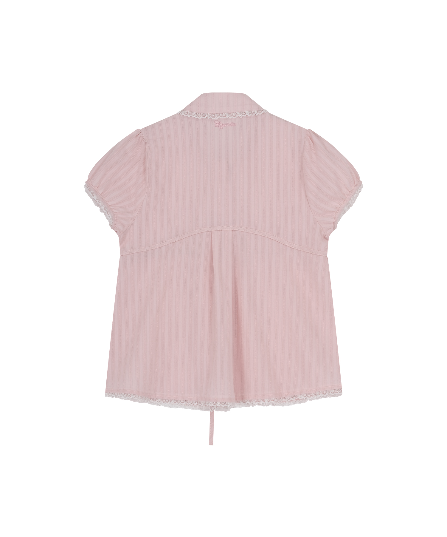 Puff Sleeve Lace Shirt Pink