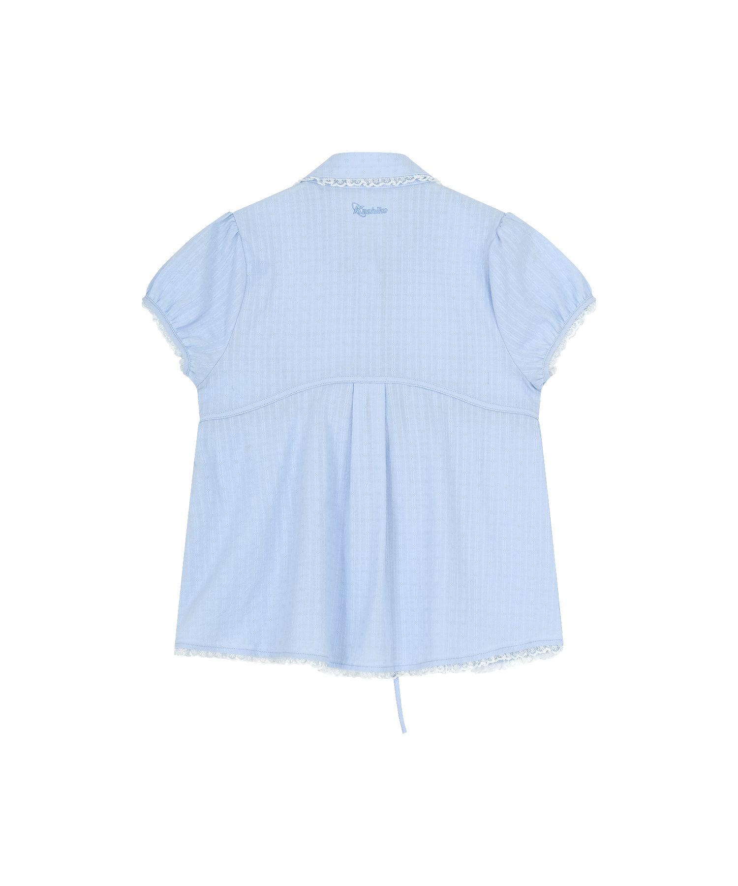 Puff Sleeve Lace Shirt Blue
