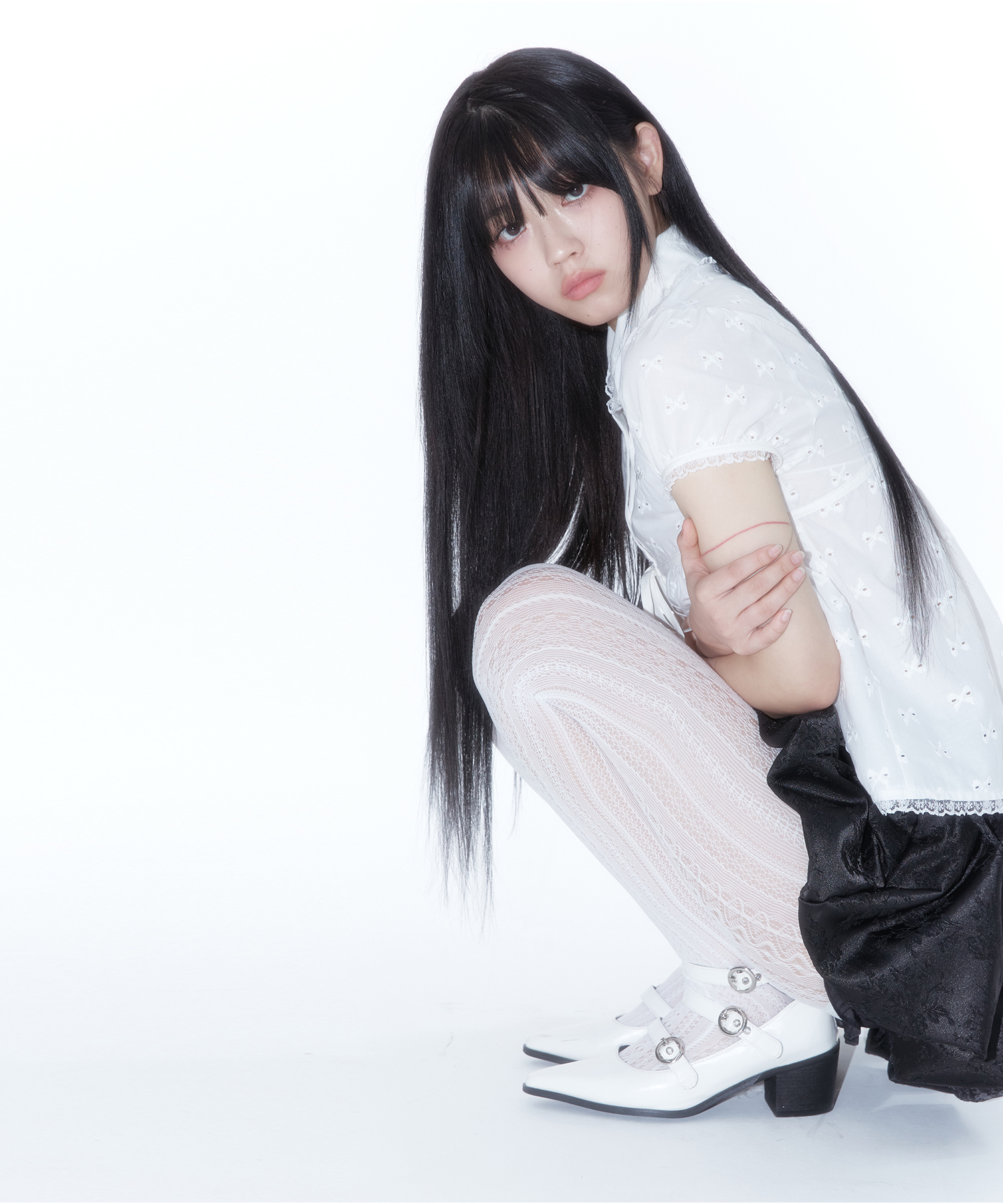 Puff Sleeve Lace Shirt White