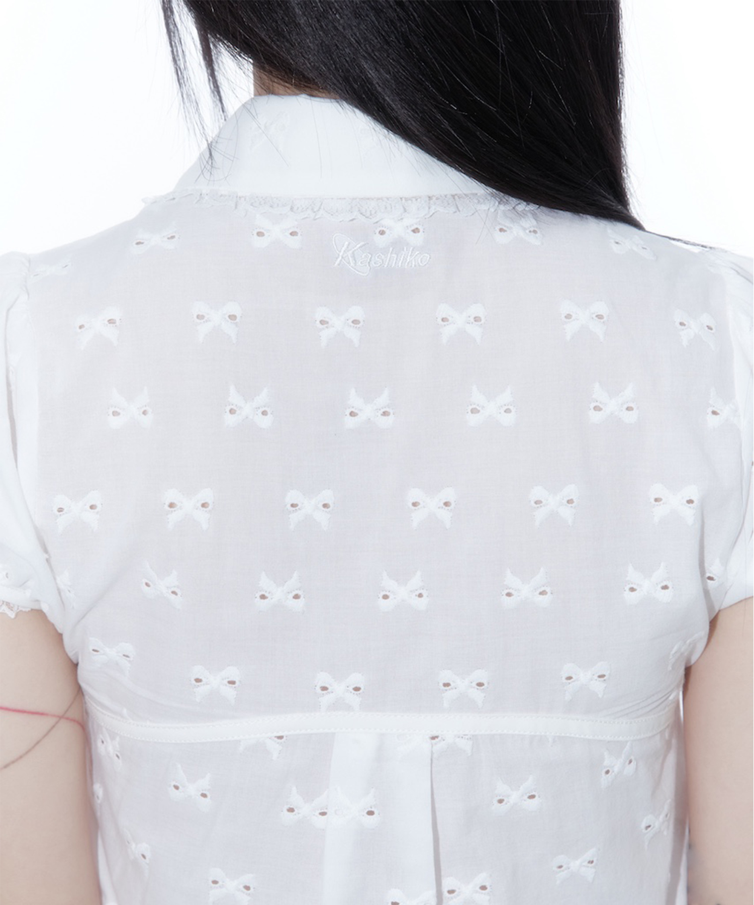 Puff Sleeve Lace Shirt White