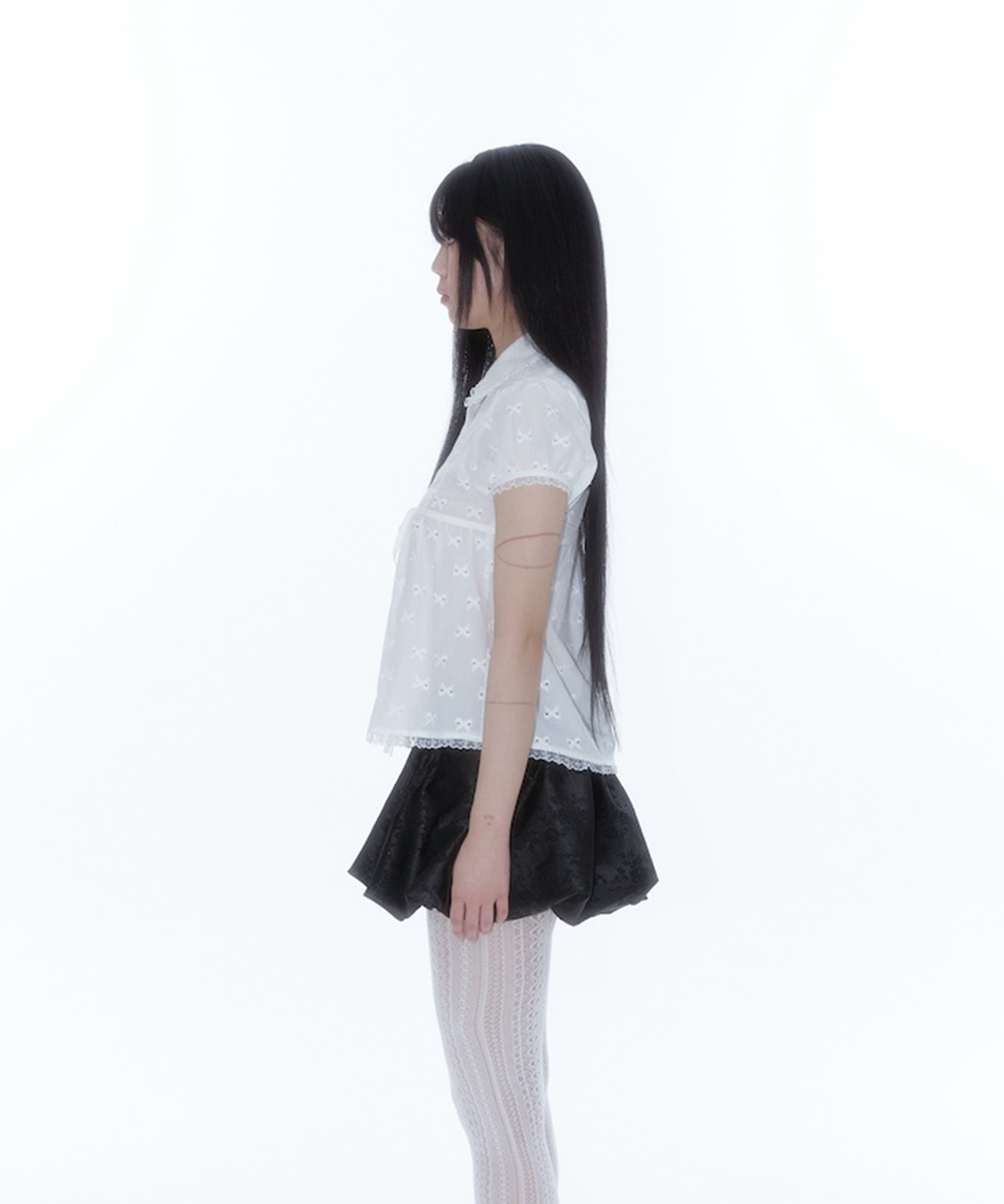 Puff Sleeve Lace Shirt White