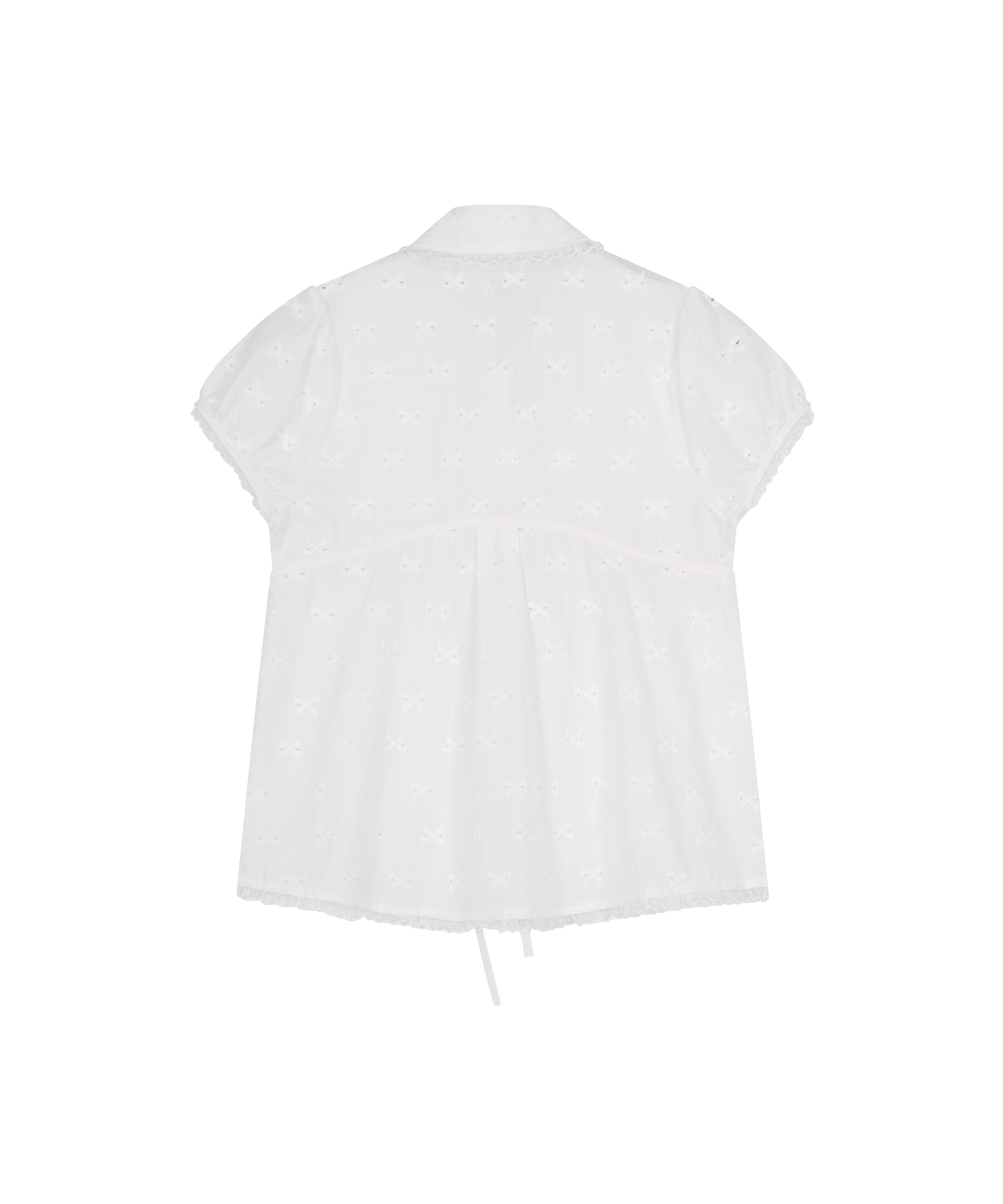Puff Sleeve Lace Shirt White