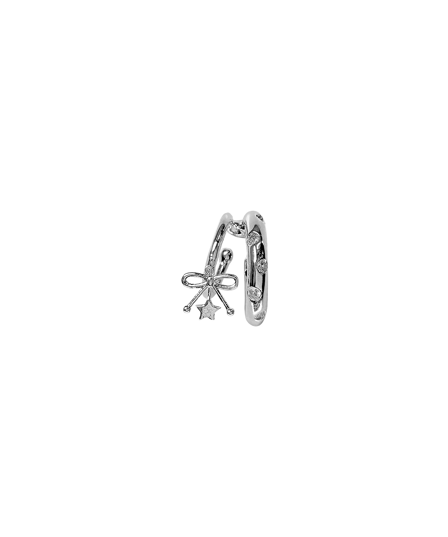 Cubic Drop Ribbon Ear Cuff