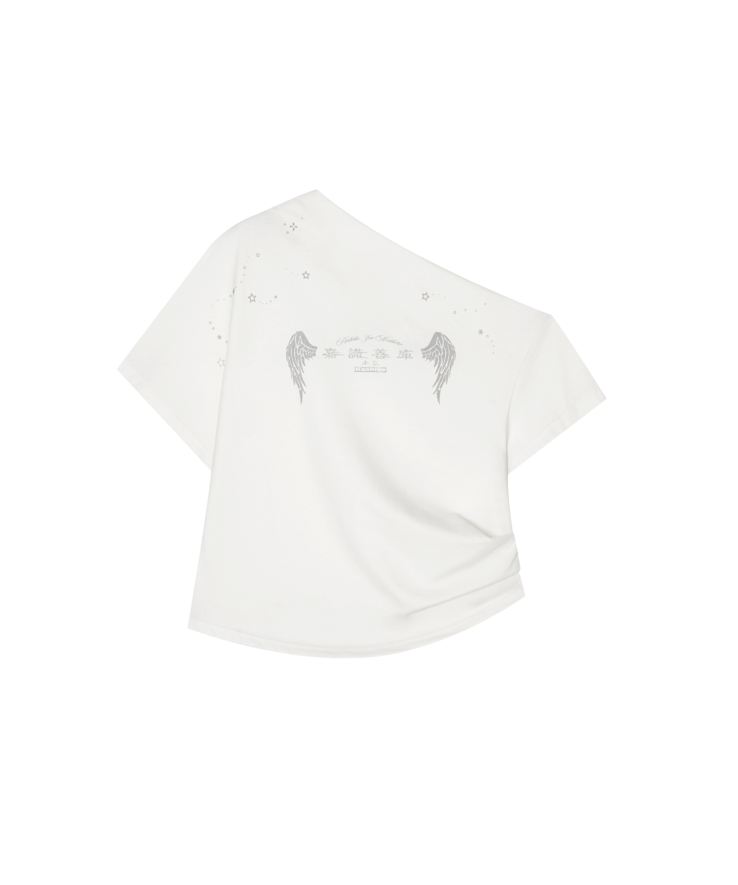 Zen One Shoulder Top White