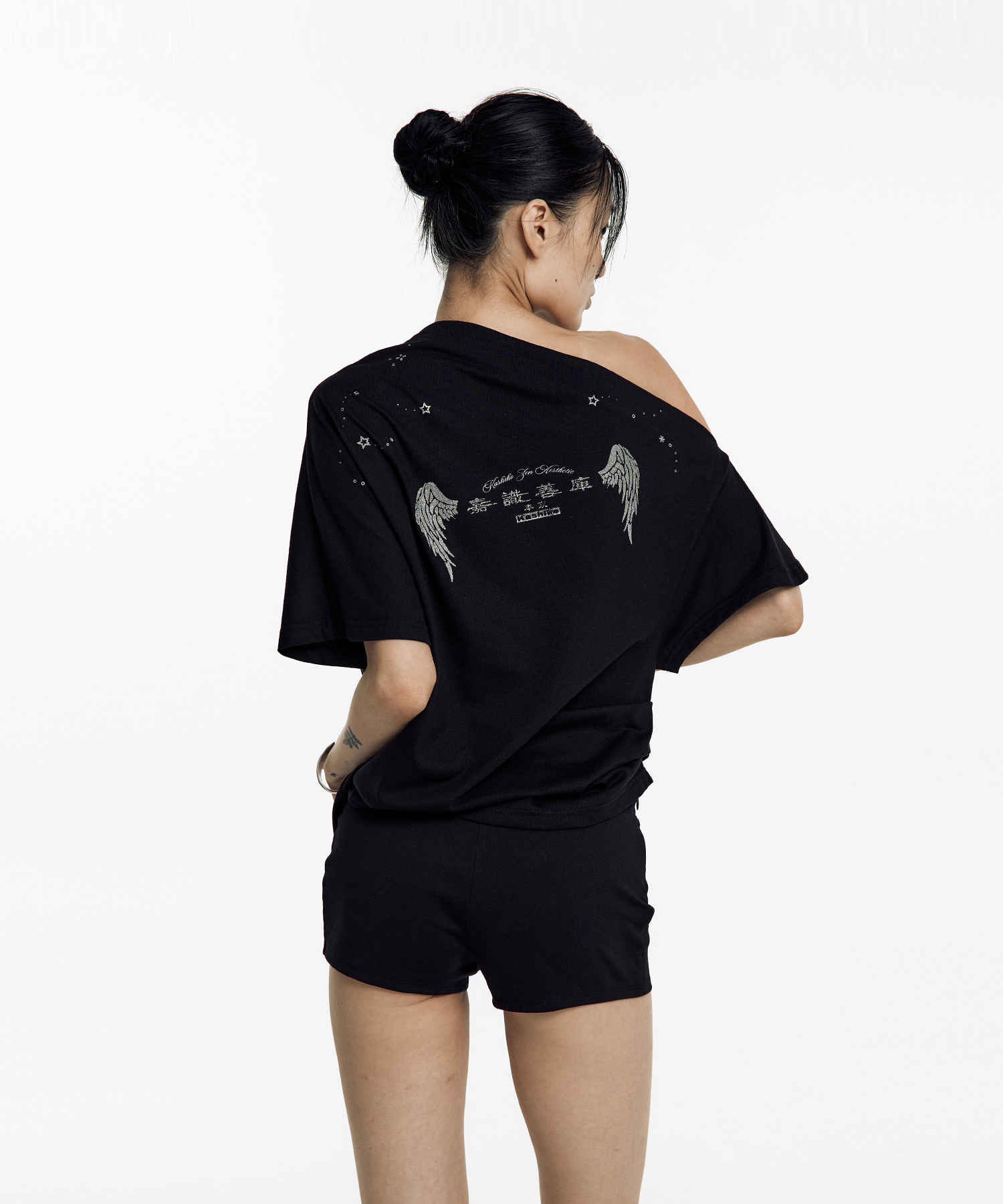 Zen One Shoulder Top Black