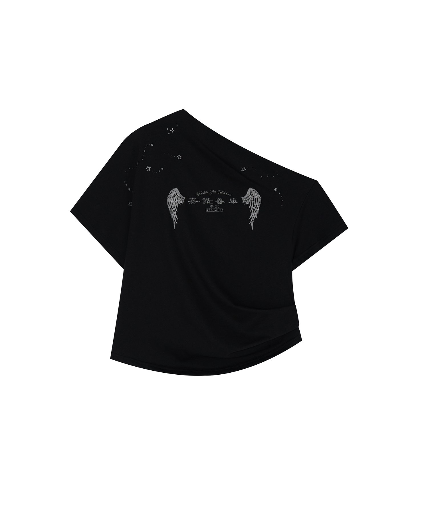 Zen One Shoulder Top Black