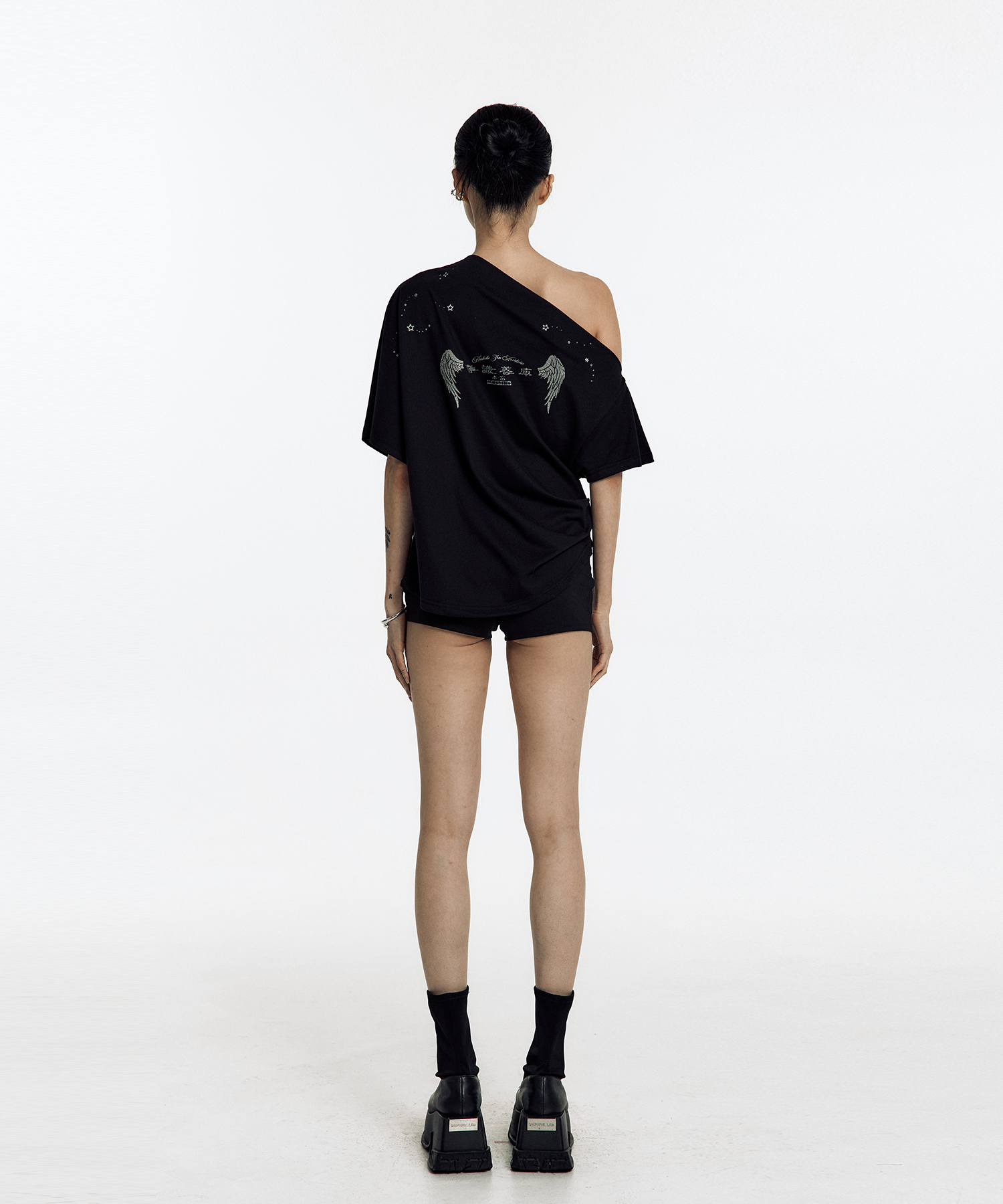 Zen One Shoulder Top Black