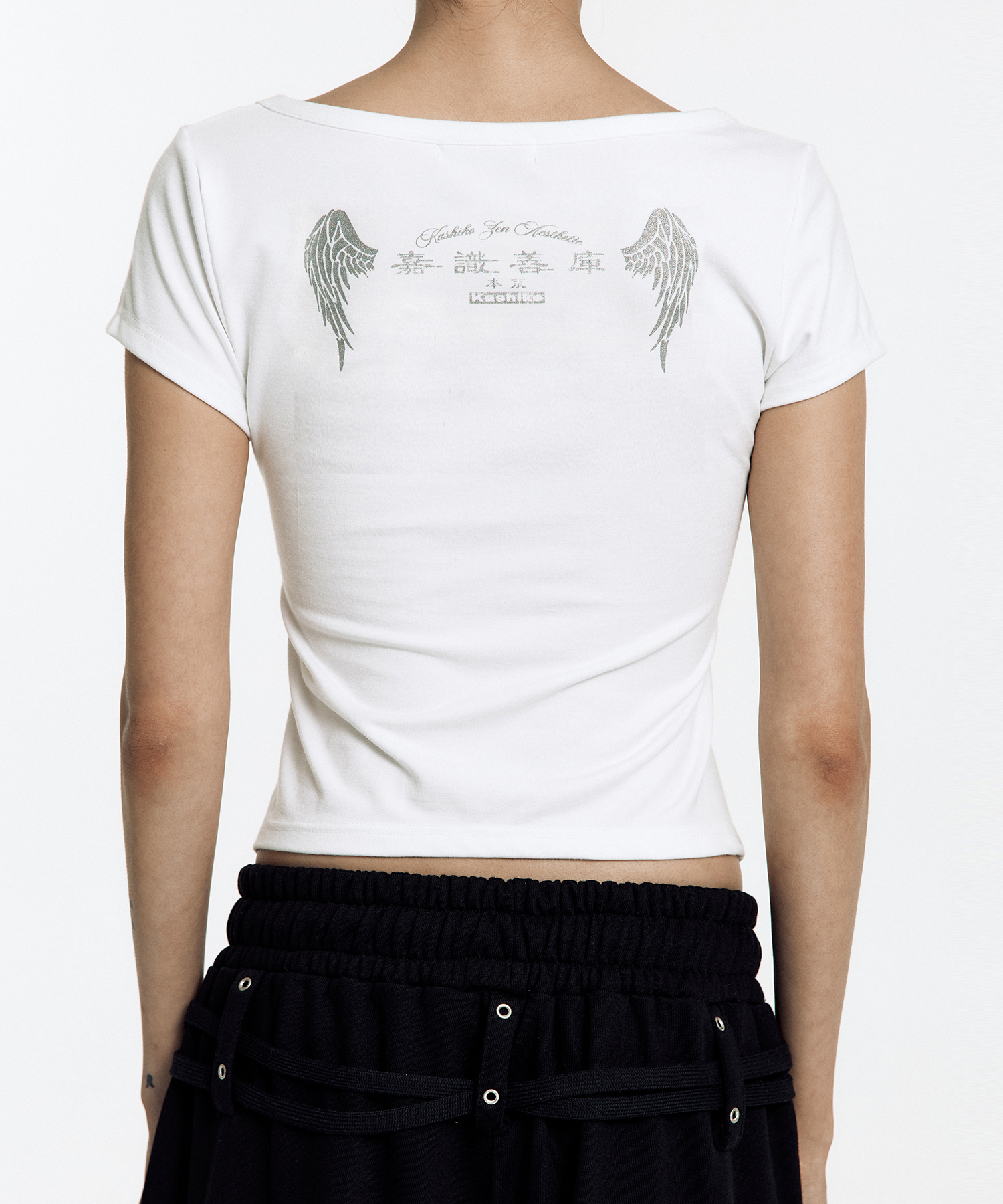 Zen Button Henley Neck Top White