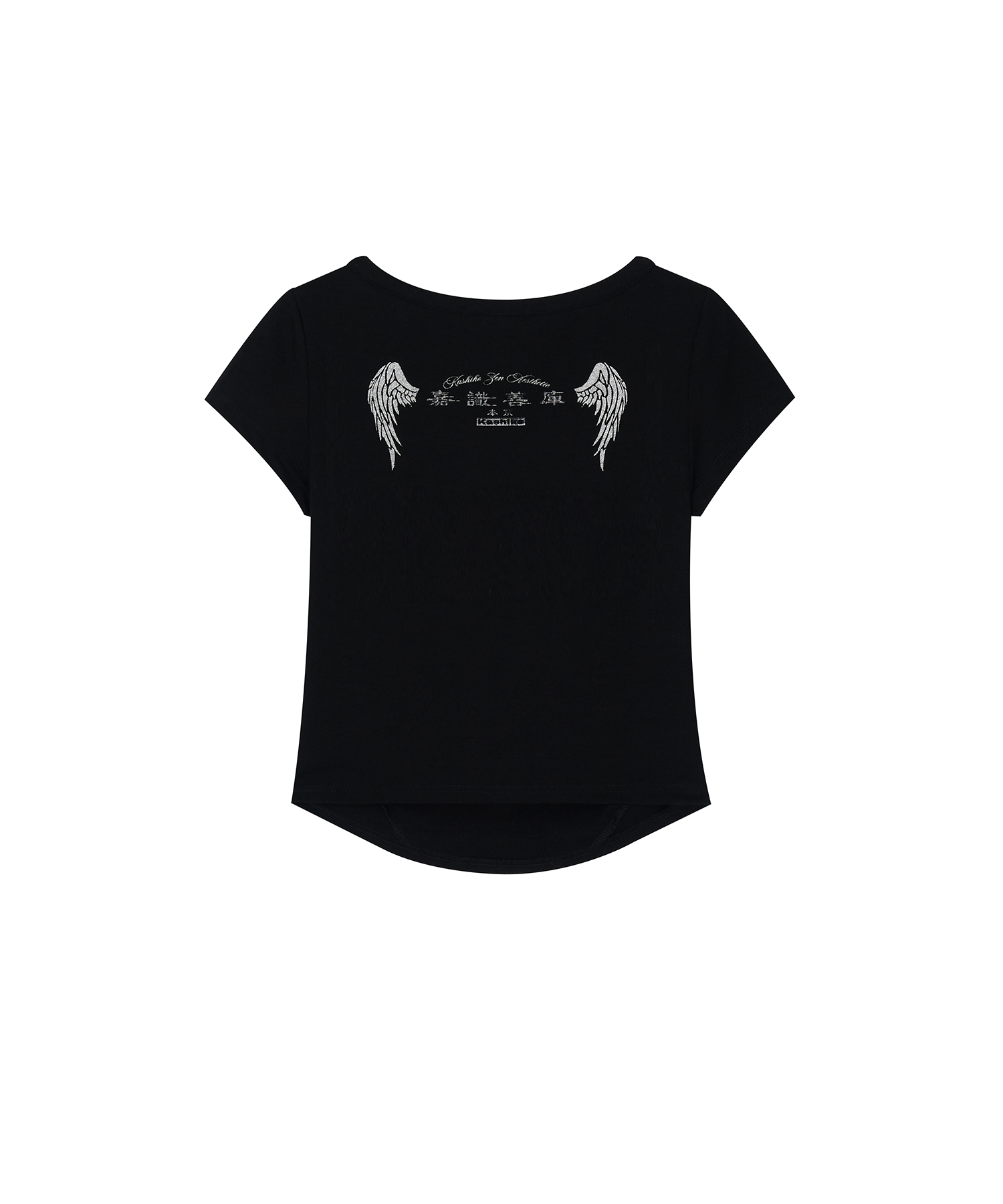 Zen Button Henley Neck Top Black