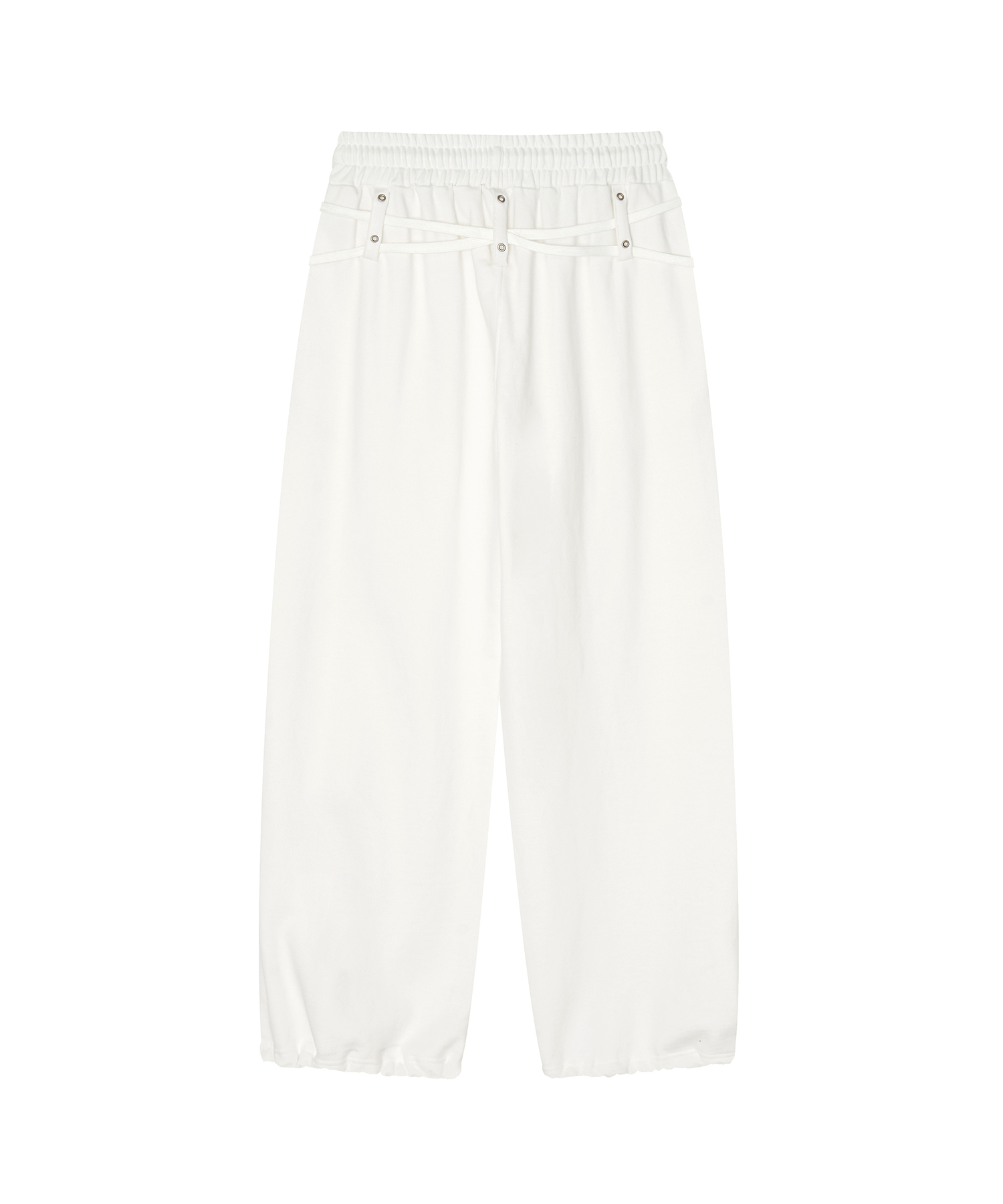 Zenu Belt Sweat Pants White