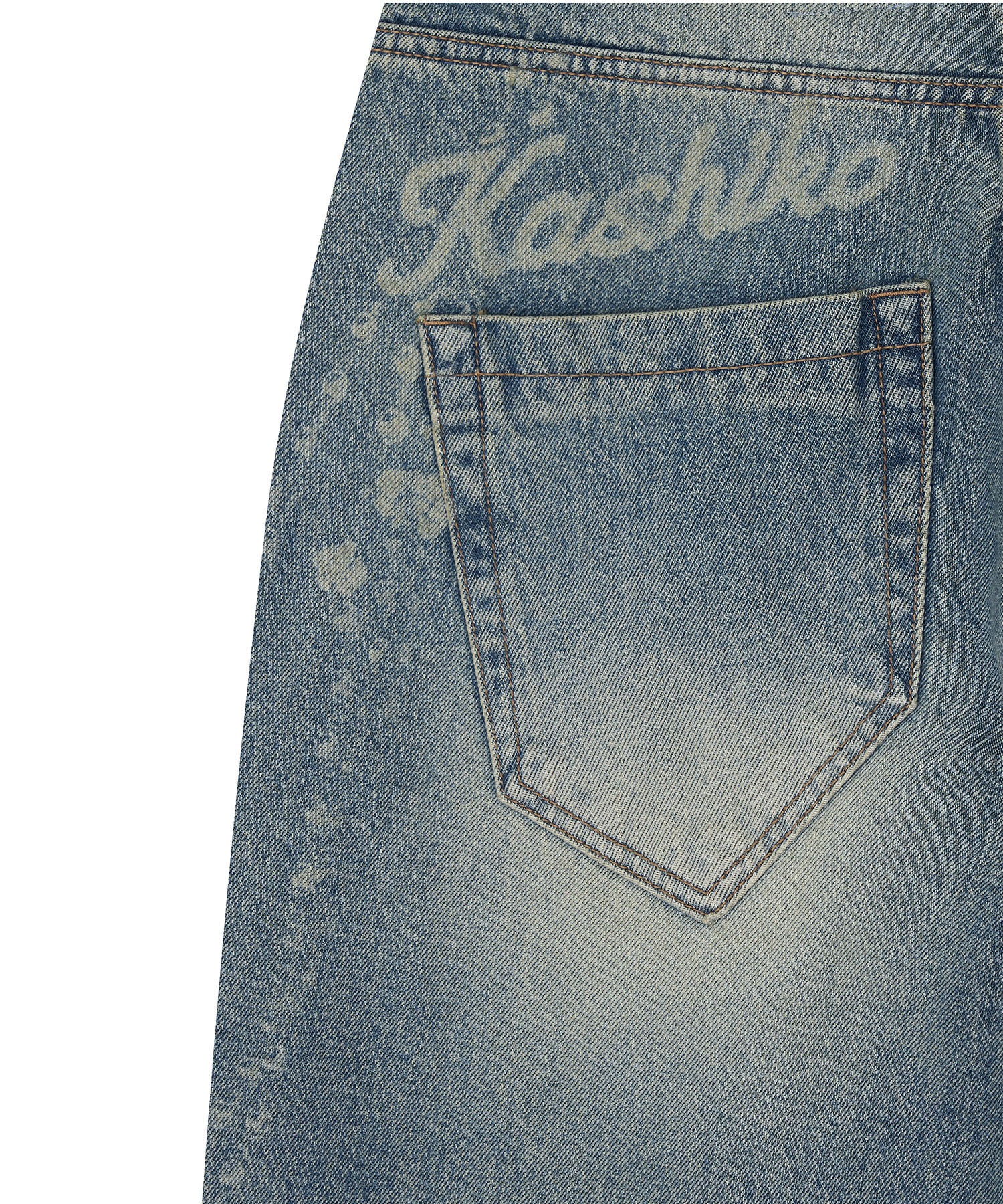 Chain Wide Denim Pants Light Blue