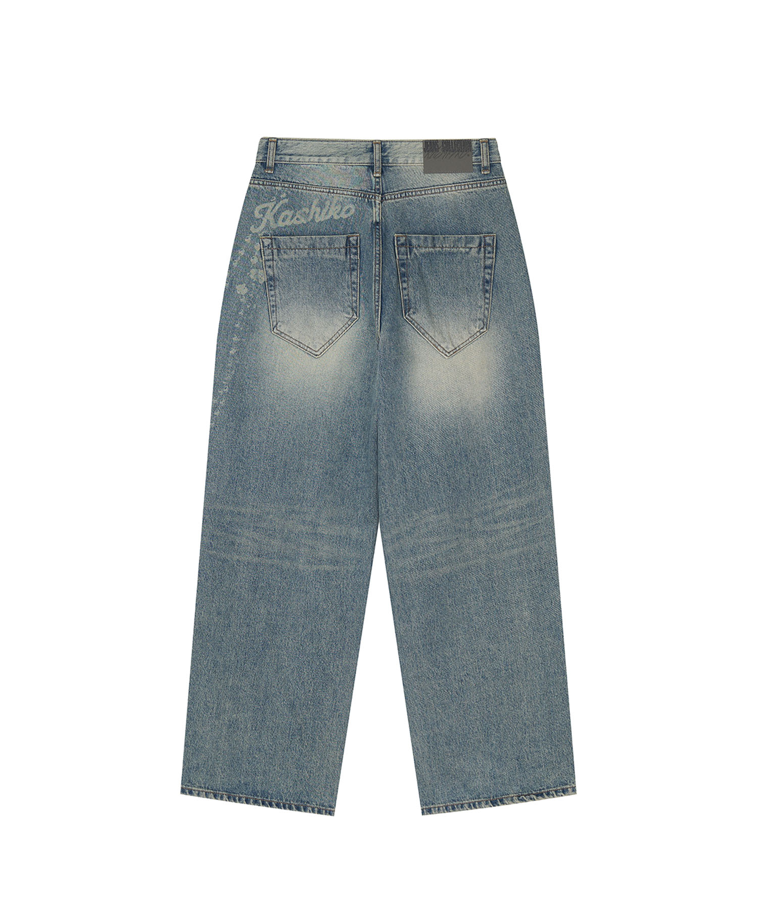 Chain Wide Denim Pants Light Blue