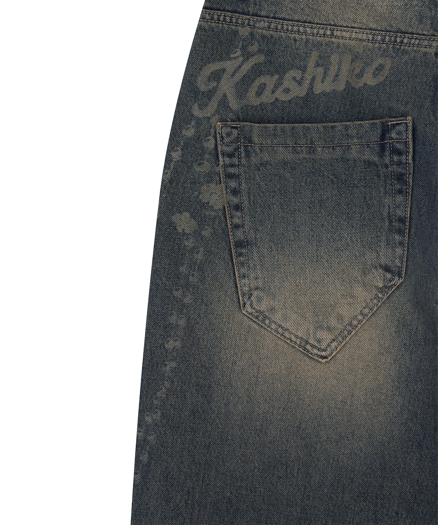 Chain Wide Denim Pants Rusty Blue