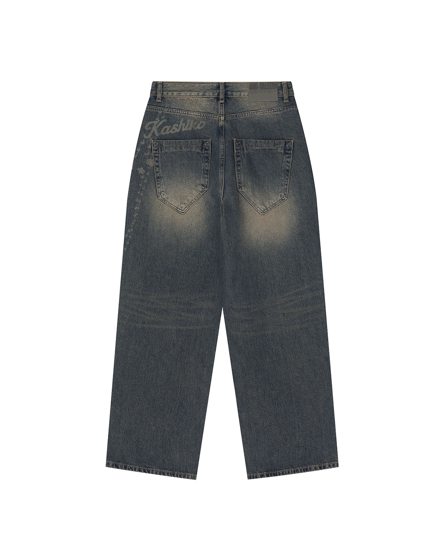 Chain Wide Denim Pants Rusty Blue