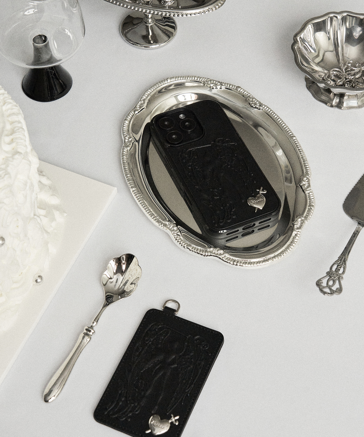 Angel Heart Card Holder Black