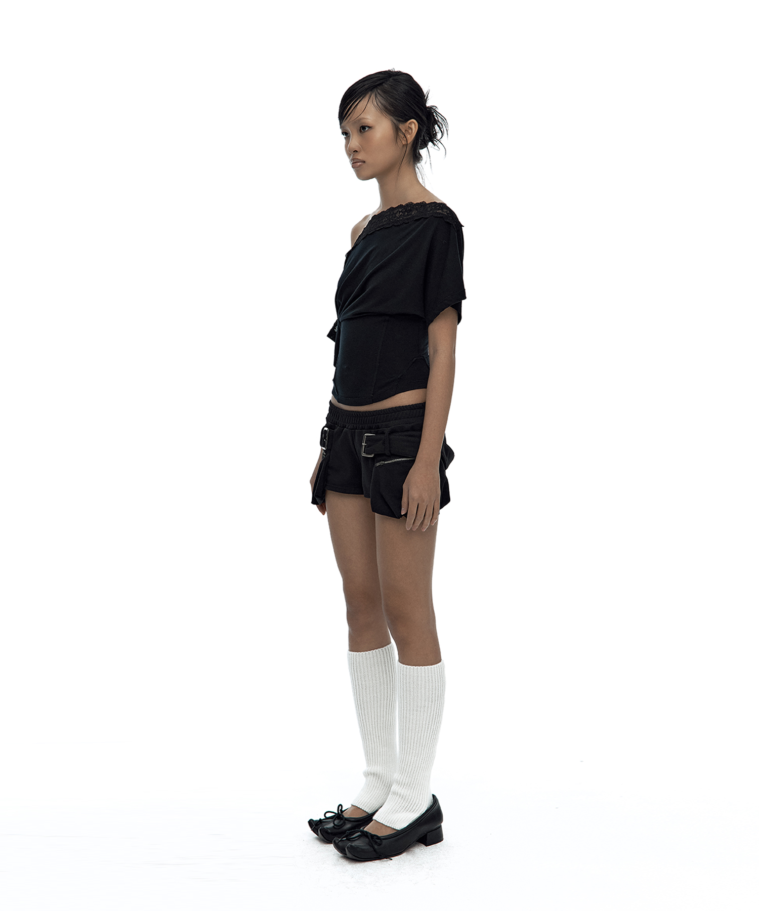 Belted Pocket Shorts Black