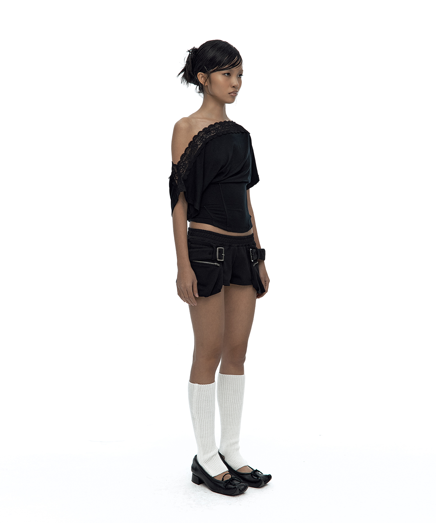 Belted Pocket Shorts Black