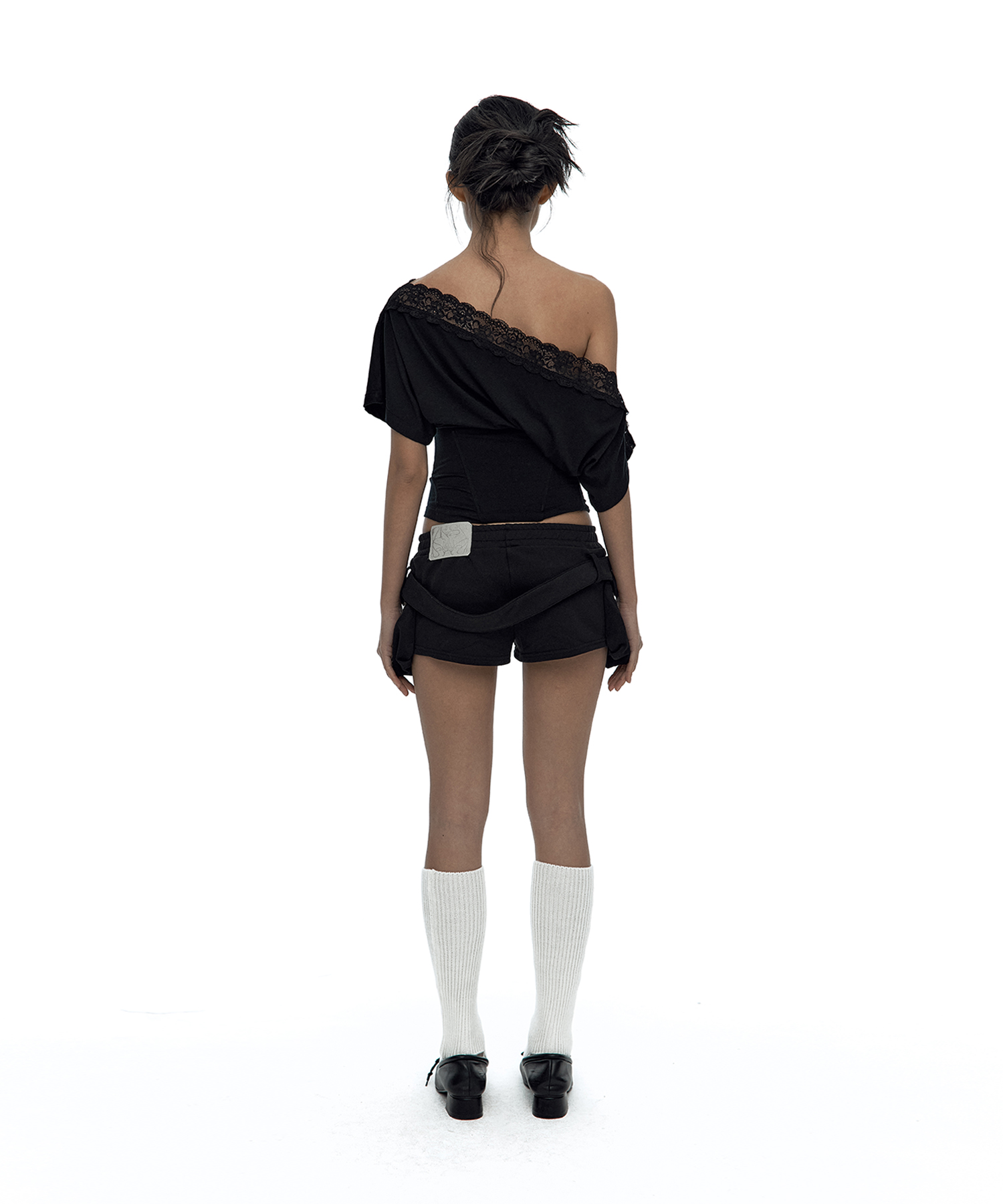 Belted Pocket Shorts Black