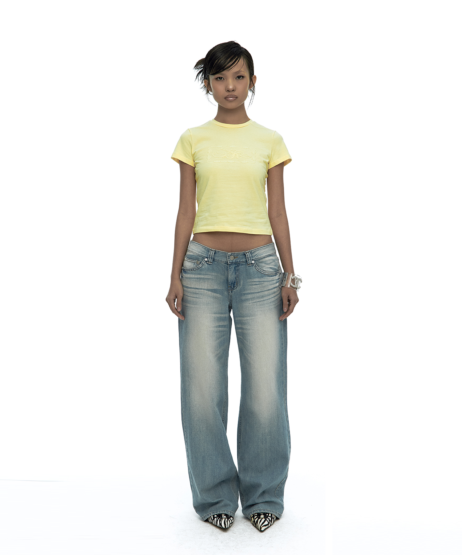Embossed Baby Tee Yellow